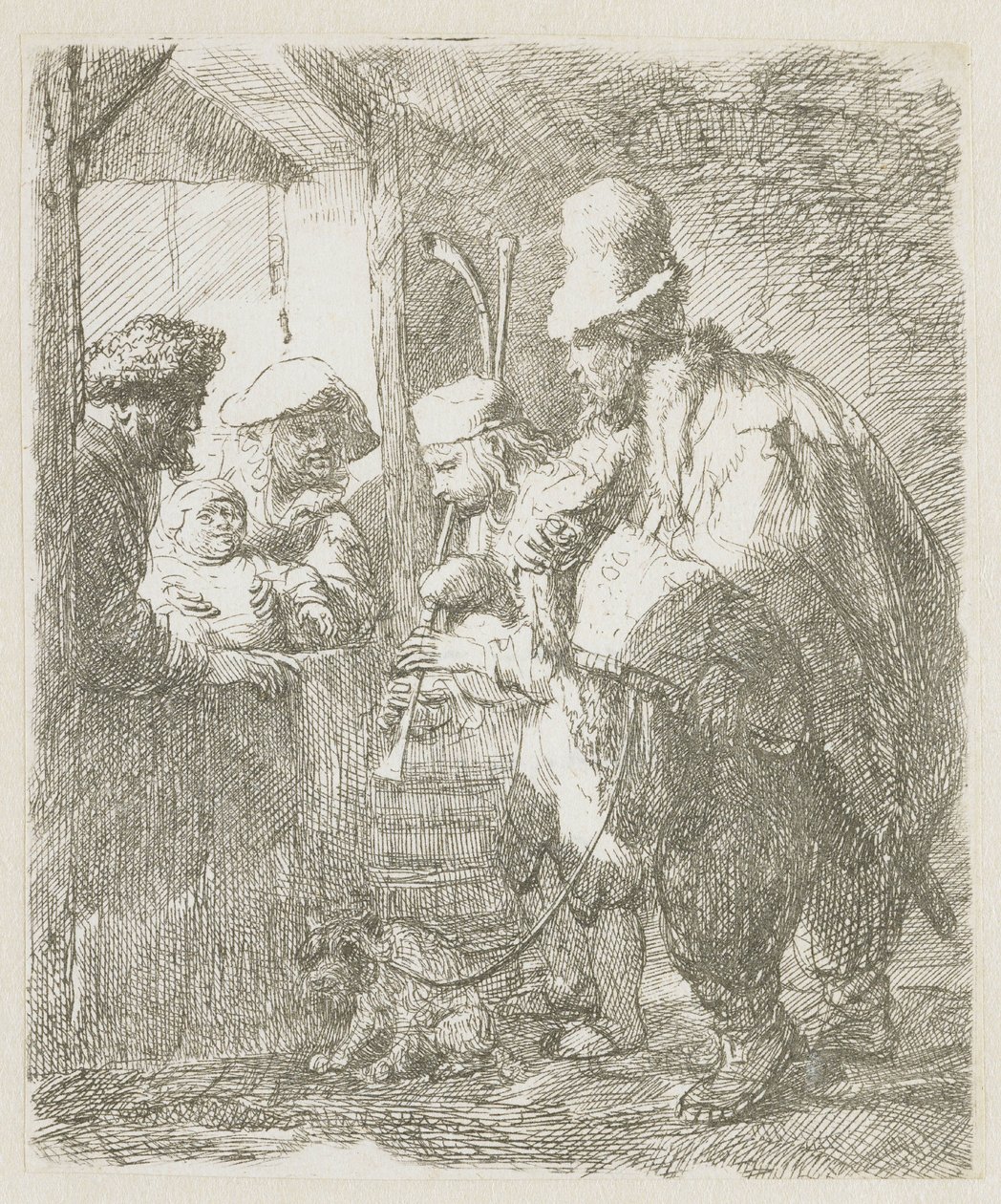 A vándorzenészek alkotó: Rembrandt van Rijn