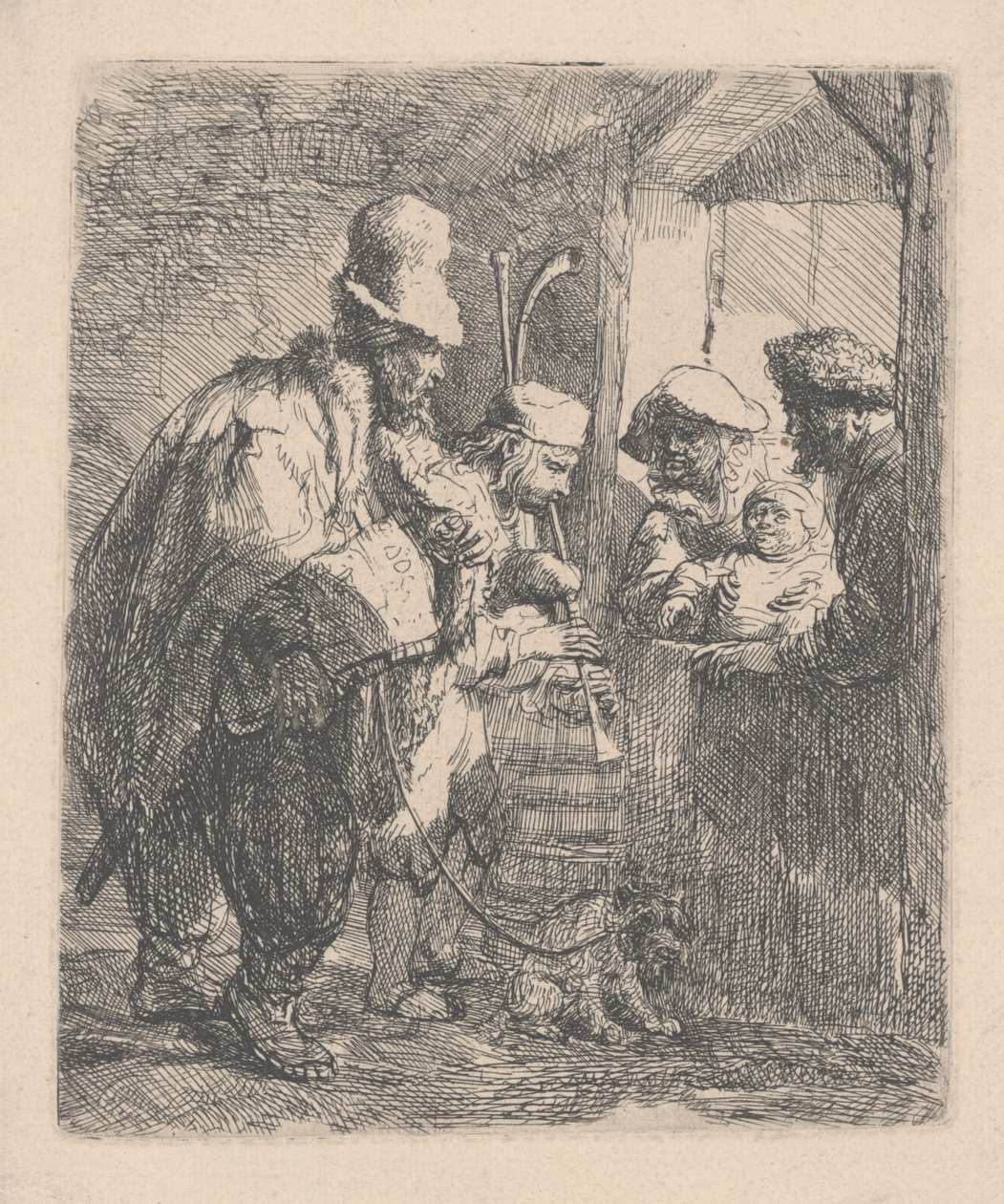 A sétáló zenészek alkotó: Rembrandt van Rijn