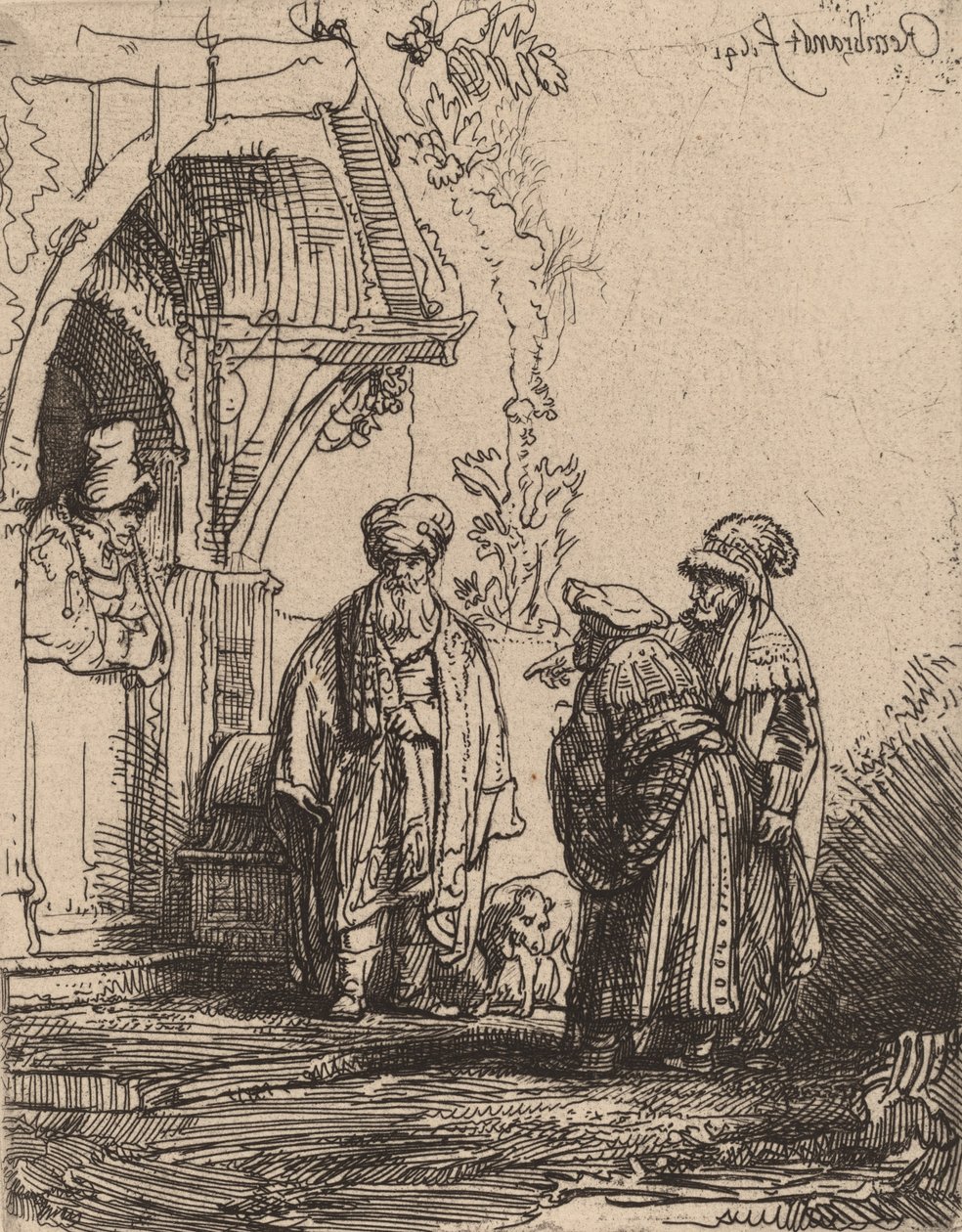 Három keleti alak: Jákob és Lábán, 1641. alkotó: Rembrandt van Rijn