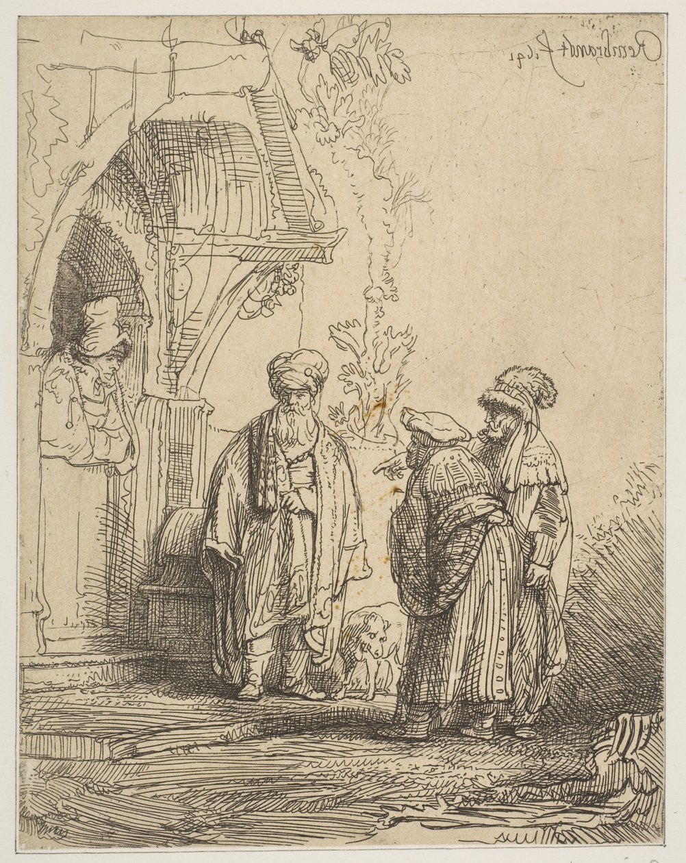 Három keleti alak: Jákob és Lábán, 1641. alkotó: Rembrandt van Rijn
