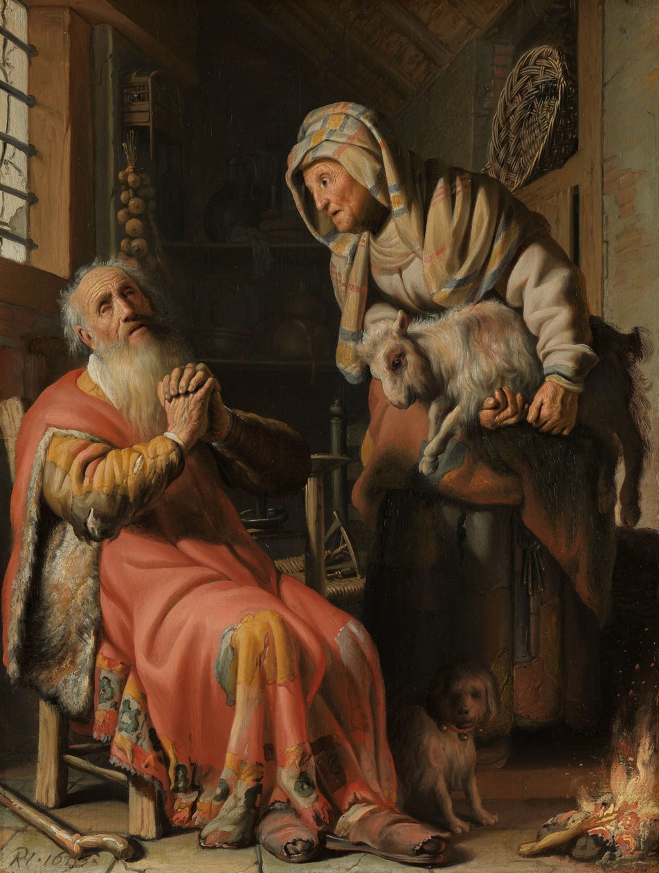 Tobit és Anna a kölyökkel alkotó: Rembrandt van Rijn