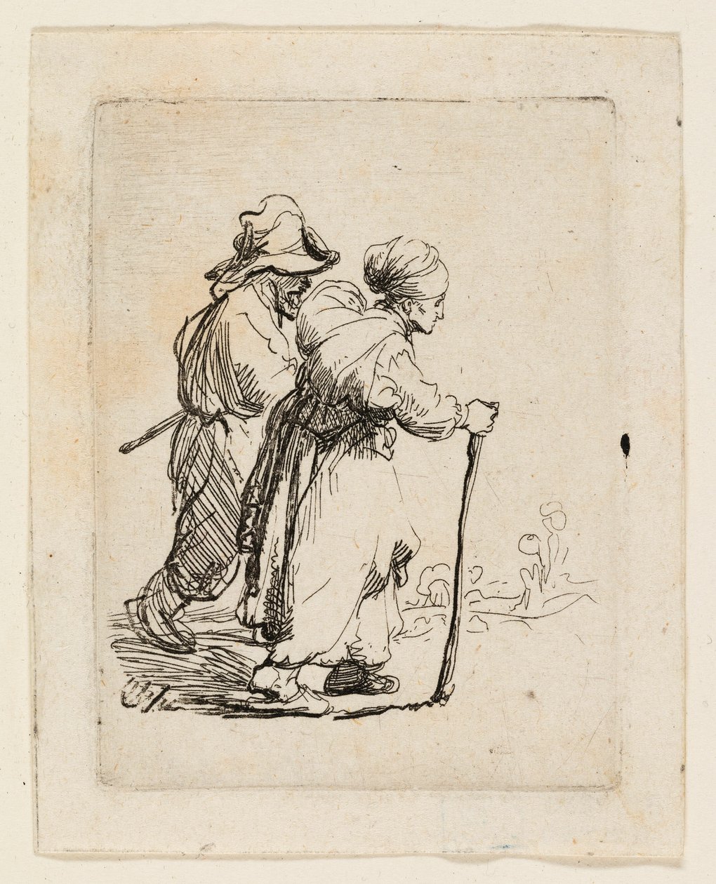 Két csavargó, egy férfi és egy nő alkotó: Rembrandt van Rijn