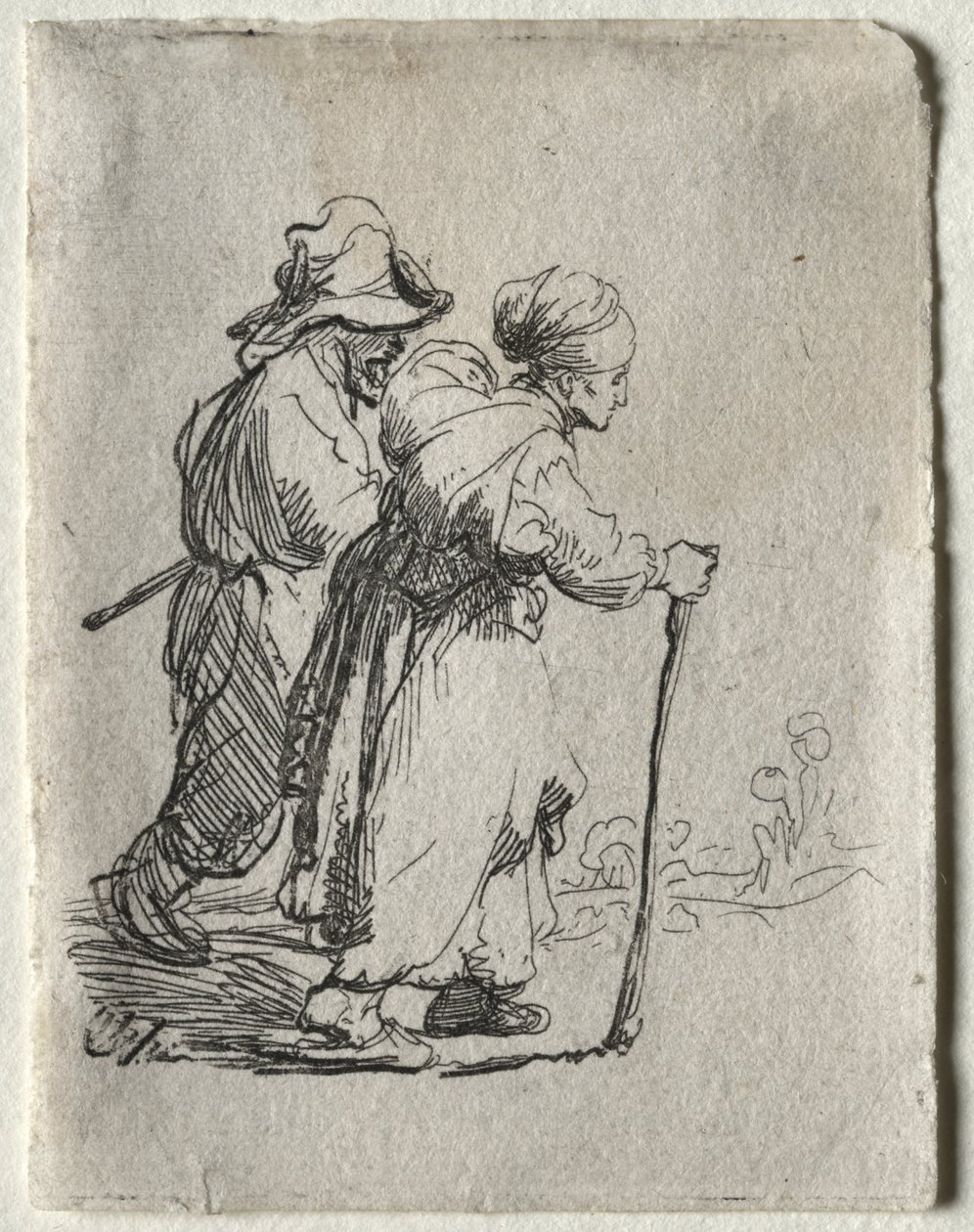 Két csavargó, egy férfi és egy nő alkotó: Rembrandt van Rijn