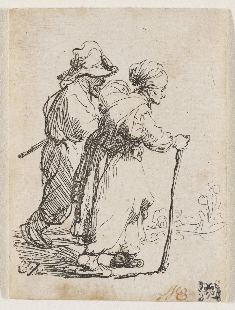 Két csavargó, egy férfi és egy nő alkotó: Rembrandt van Rijn