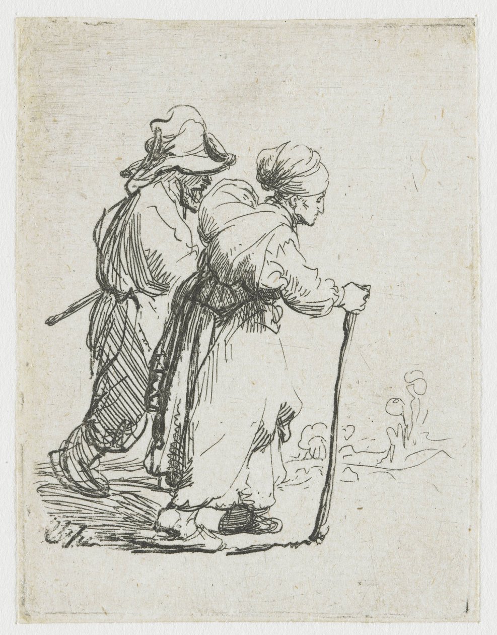 Két csavargó, egy férfi és egy nő alkotó: Rembrandt van Rijn