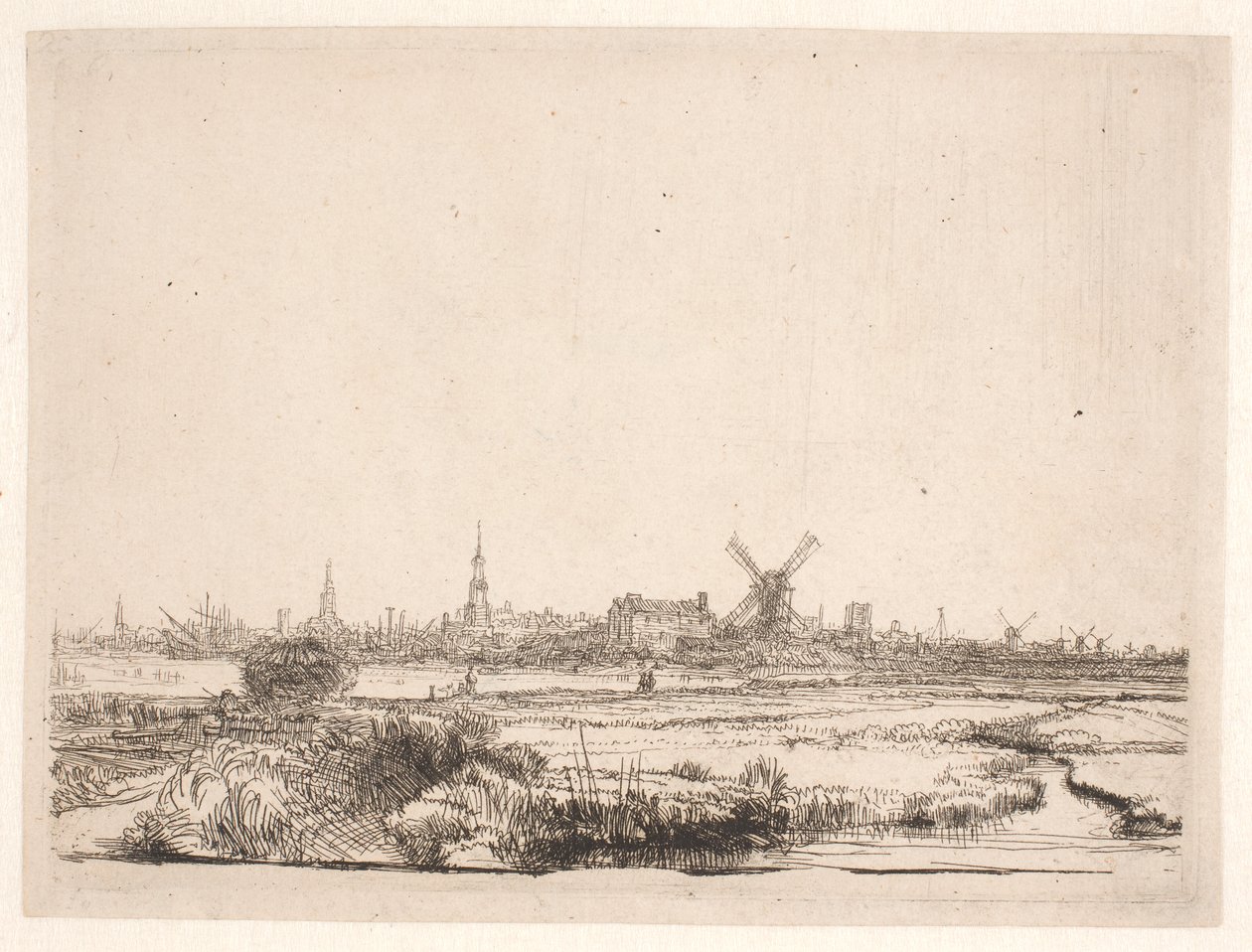 Kilátás Amszterdam felé alkotó: Rembrandt van Rijn