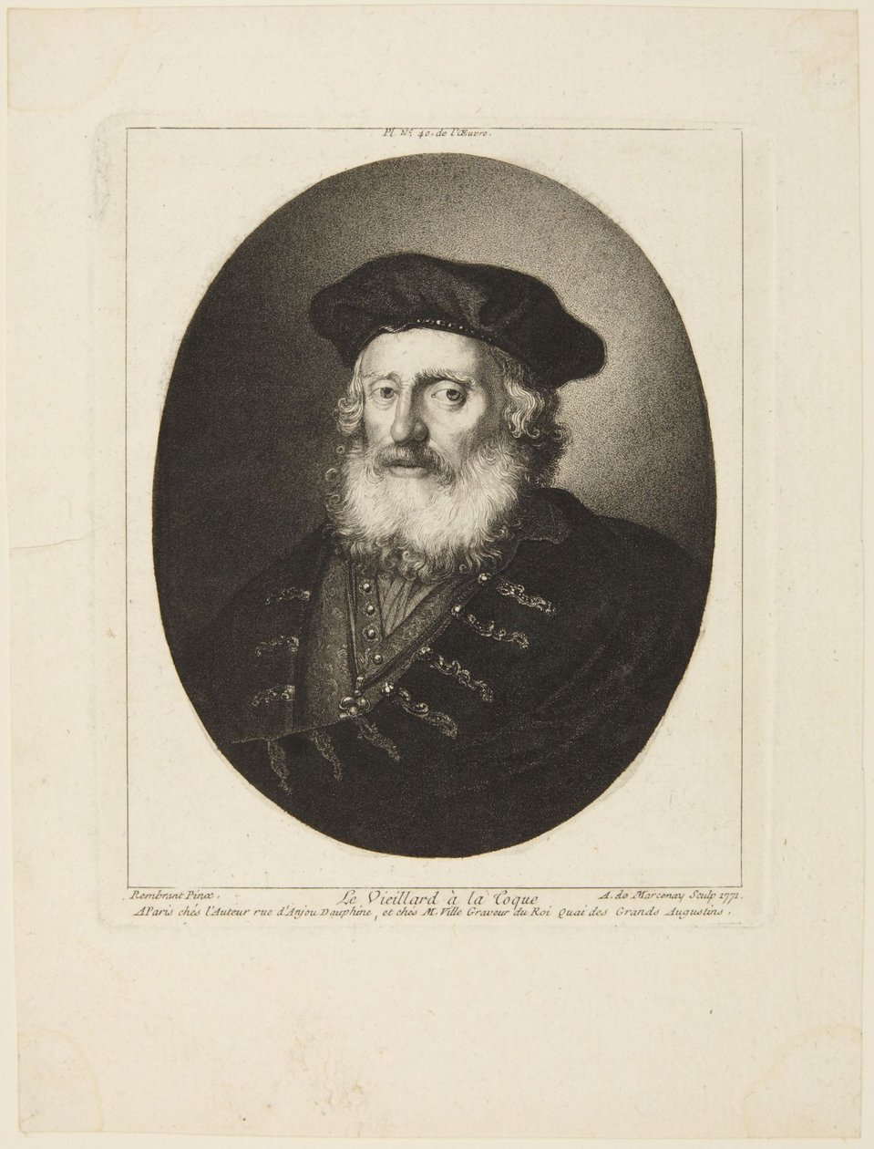 Idős férfi barettel alkotó: Rembrandt van Rijn
