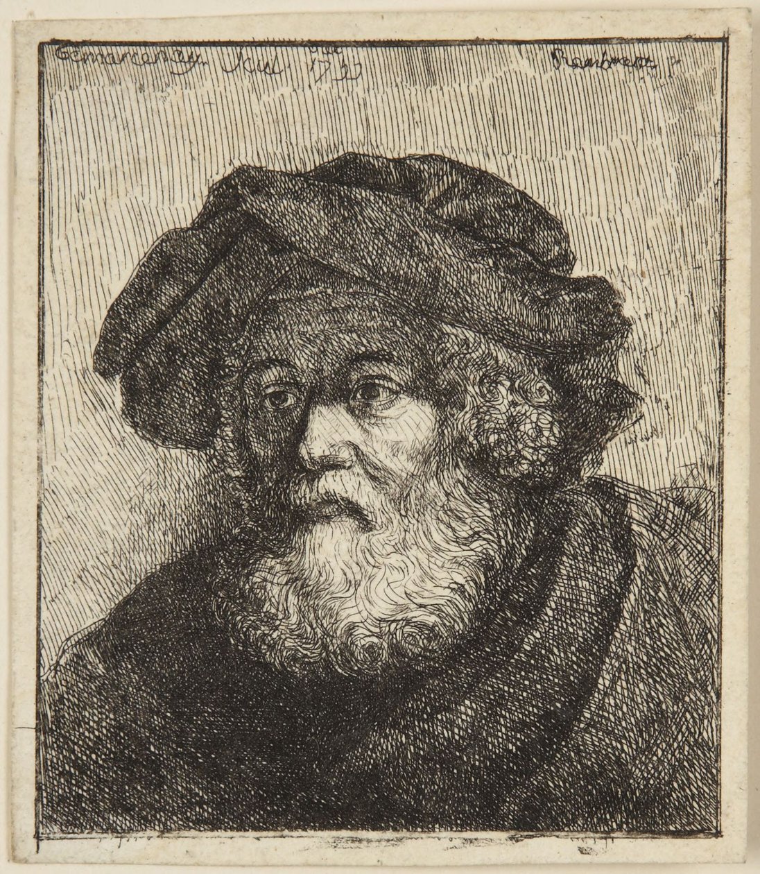 Idős férfi sapkában alkotó: Rembrandt van Rijn