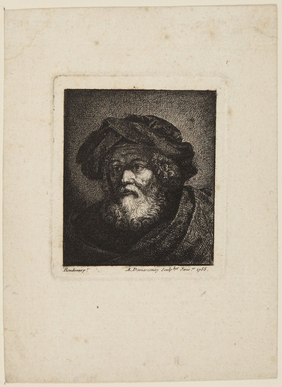 Idős férfi sapkában alkotó: Rembrandt van Rijn
