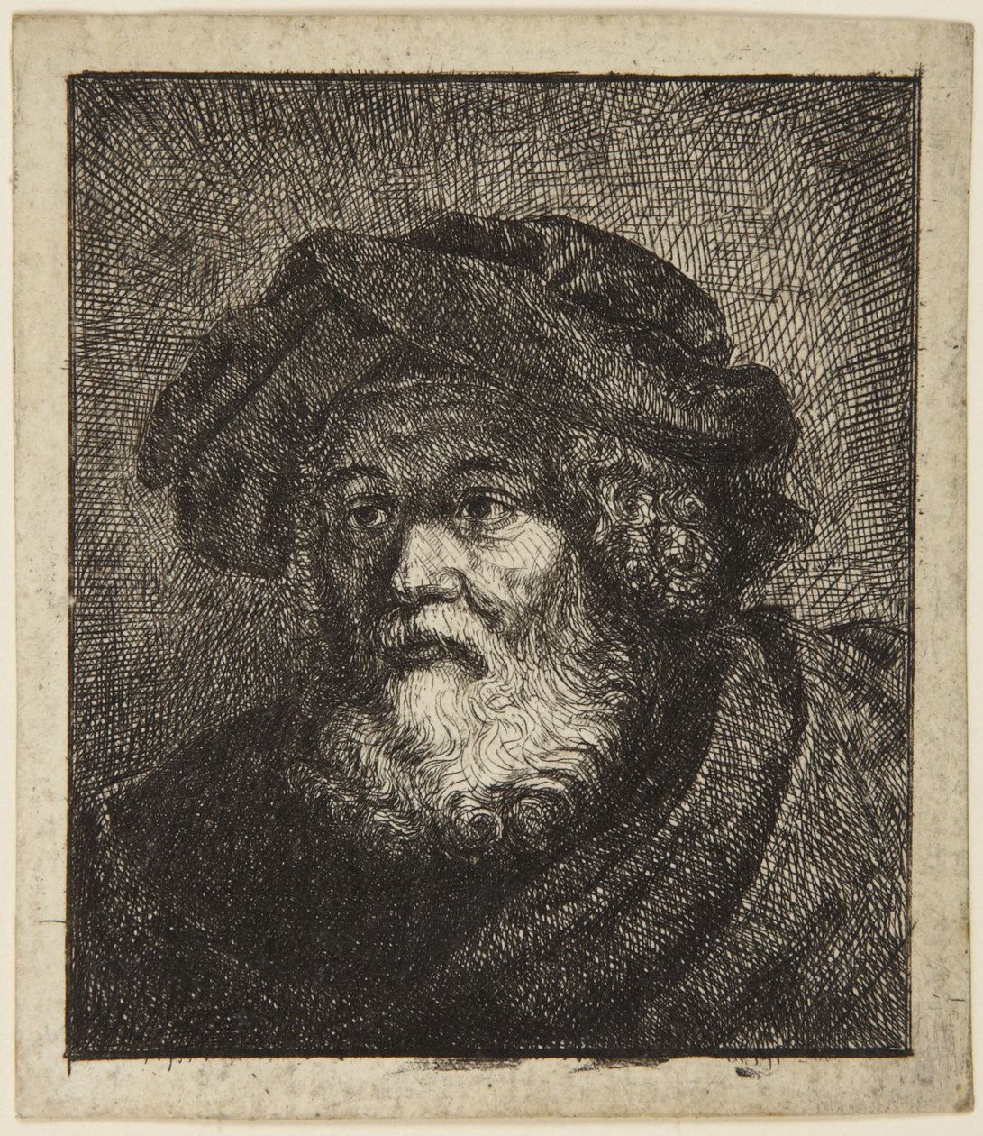 Idős férfi sapkában alkotó: Rembrandt van Rijn