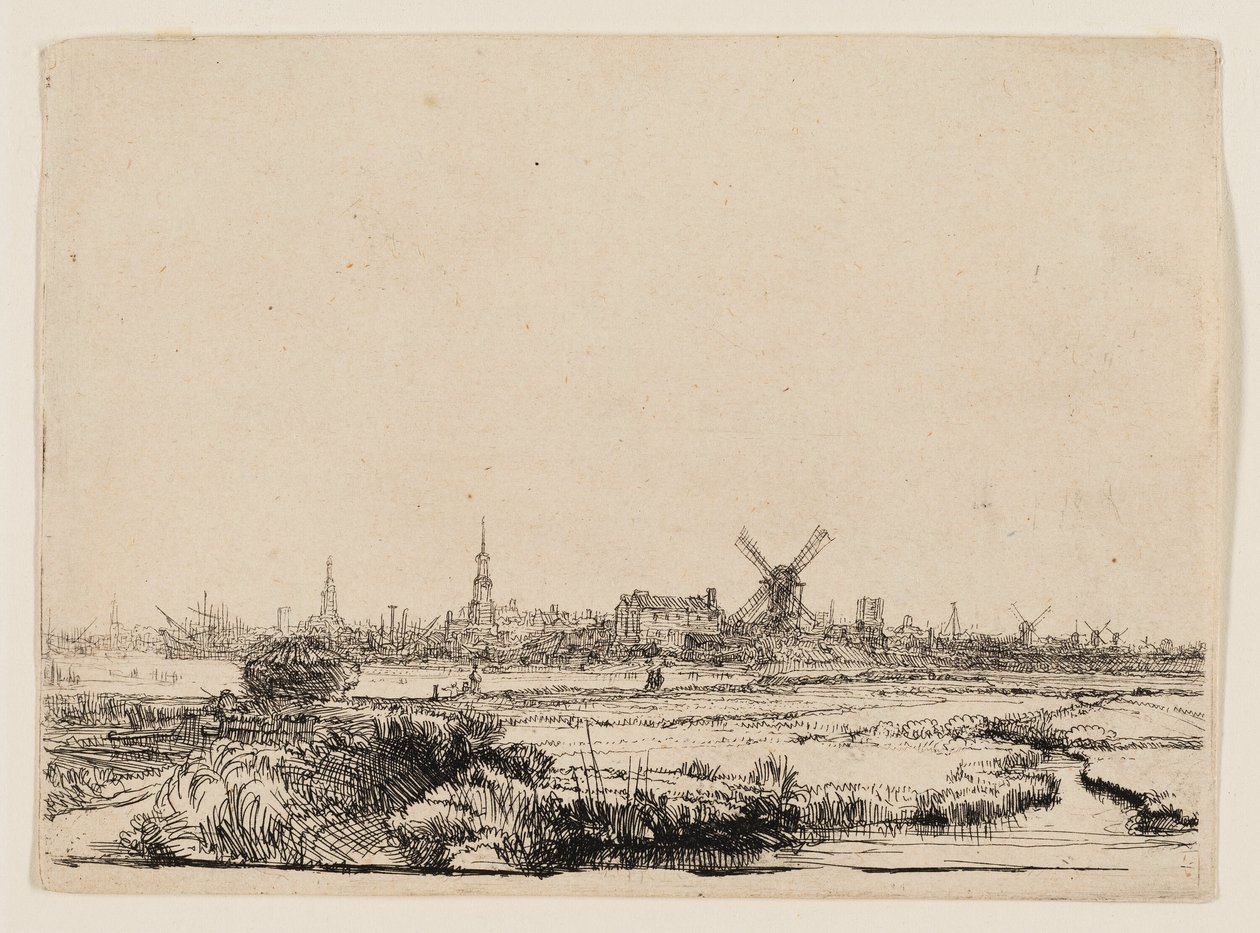 Amszterdam kilátása a Kadijkból alkotó: Rembrandt van Rijn