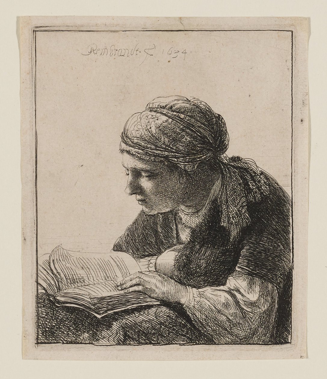Olvasó nő alkotó: Rembrandt van Rijn