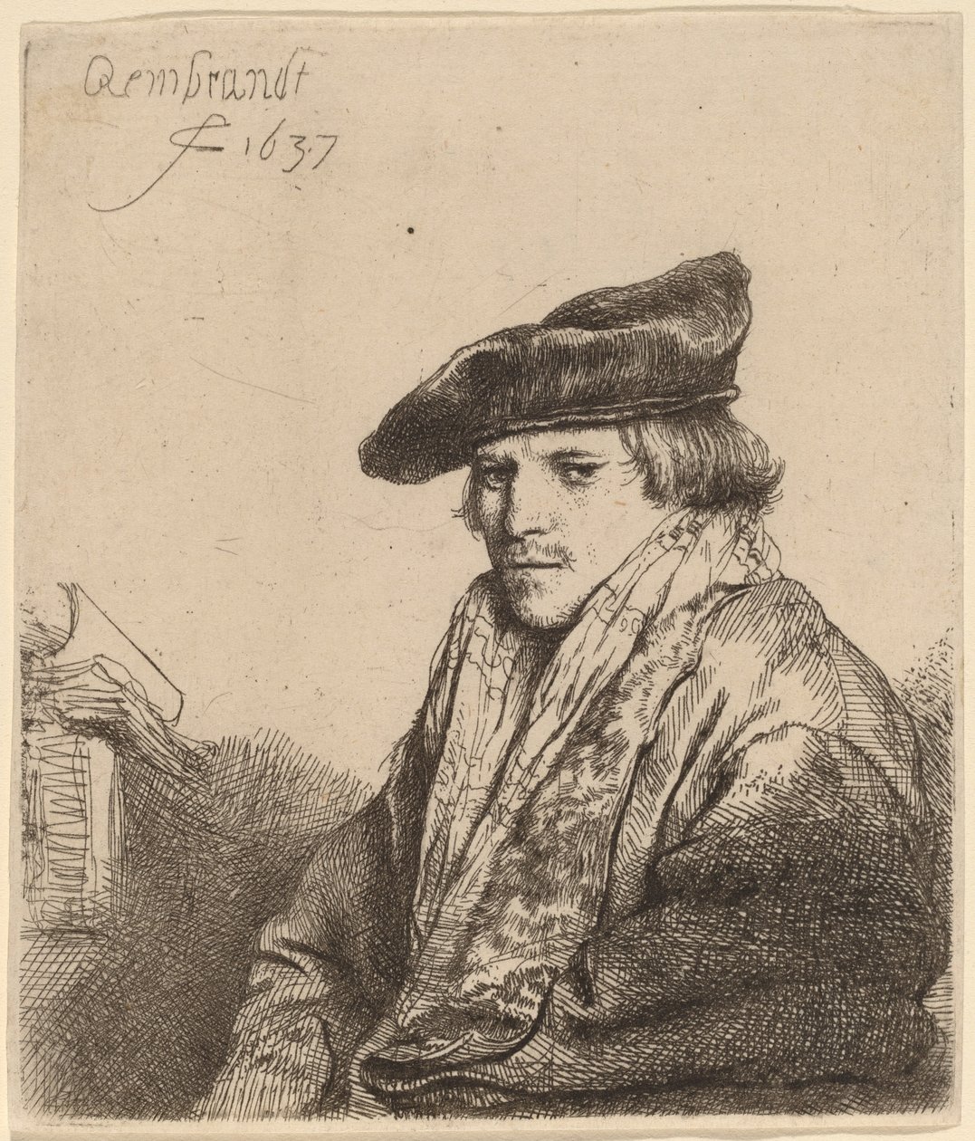Fiatal férfi bársonysapkában (Ferdinand Bol?) alkotó: Rembrandt van Rijn