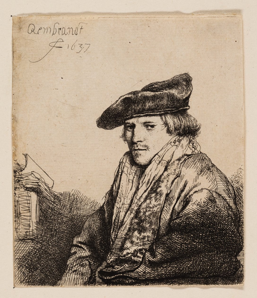 Fiatal férfi bársonysapkában (Petrus Sylvius?) alkotó: Rembrandt van Rijn