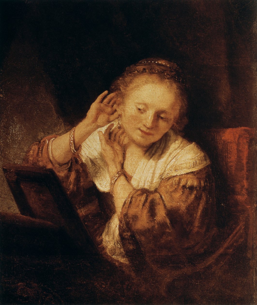 Fiatal nő fülbevalóval, 1657 alkotó: Rembrandt van Rijn