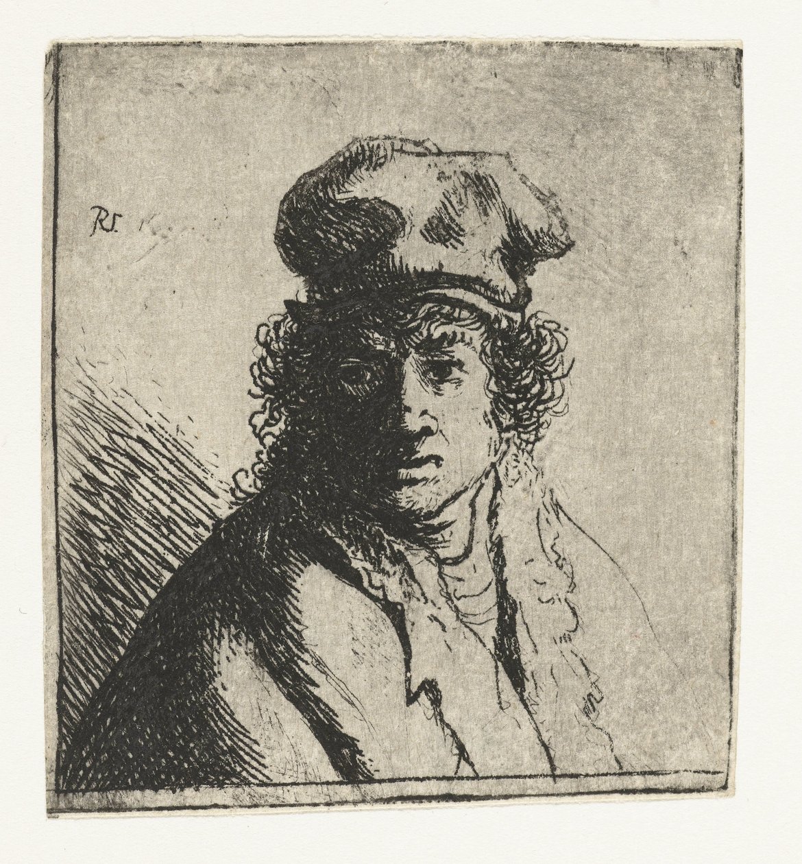 Fiatal férfi sapkás: mellszobor alkotó: Rembrandt van Rijn