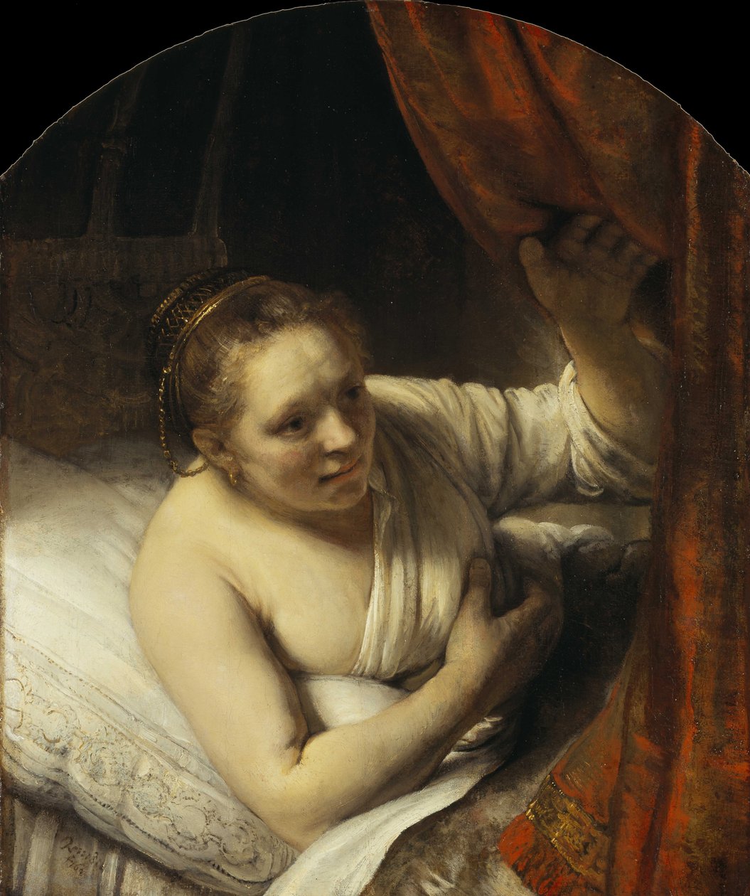 Fiatal nő az ágyban, 1645-1647. alkotó: Rembrandt van Rijn
