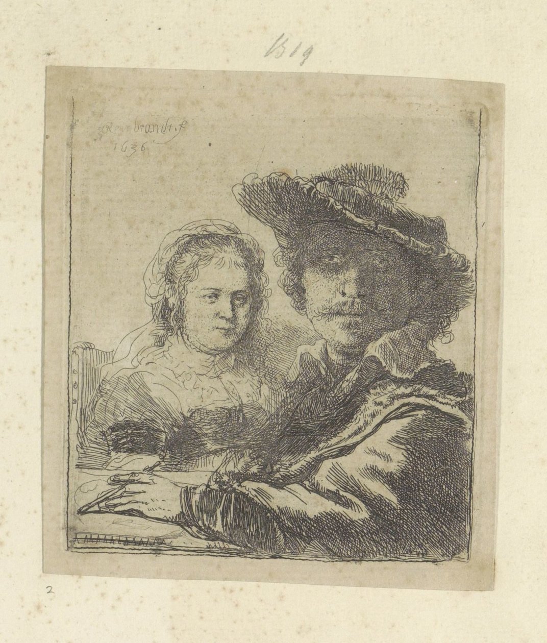 Zelfportret felteszi Saskiát Nyolcvanöt eredeti nyomat gyűjteménye (sorozat címe) alkotó: Rembrandt van Rijn