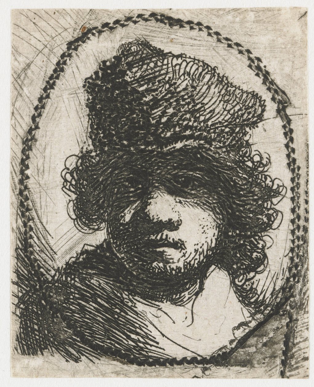 Önarckép szőrme sapkával alkotó: Rembrandt van Rijn