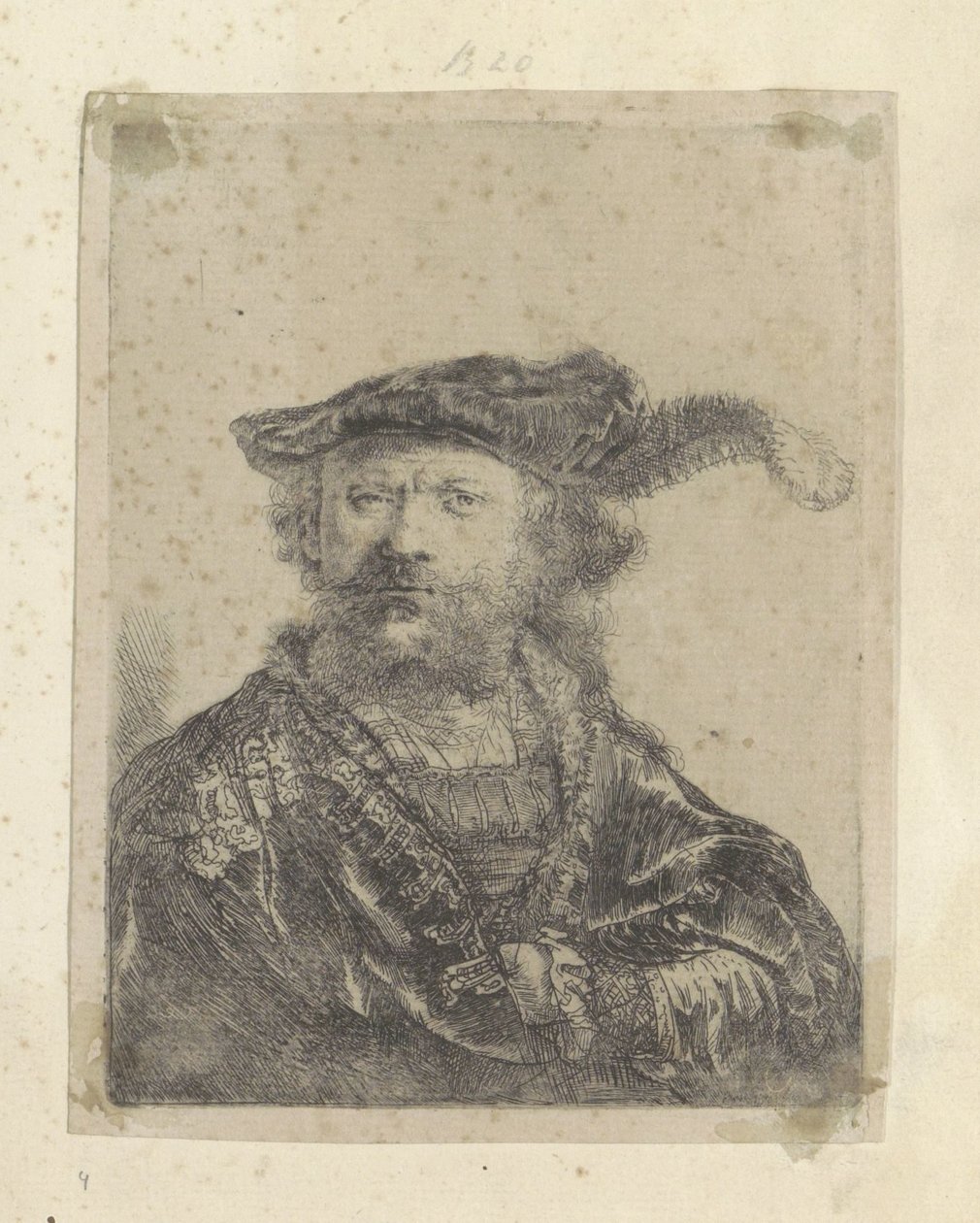 Önarckép tollas bársony berettel Recueil de quatre-vingt-cinq estampes originales (sorozat címe) alkotó: Rembrandt van Rijn