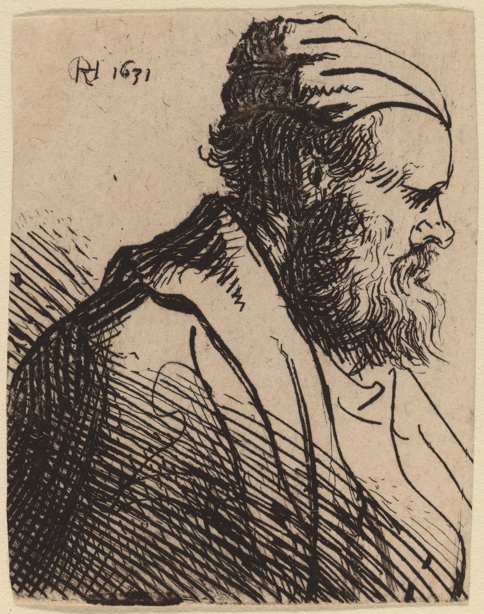 Tömör orrú férfi sapkában alkotó: Rembrandt van Rijn and Studio of Rembrandt