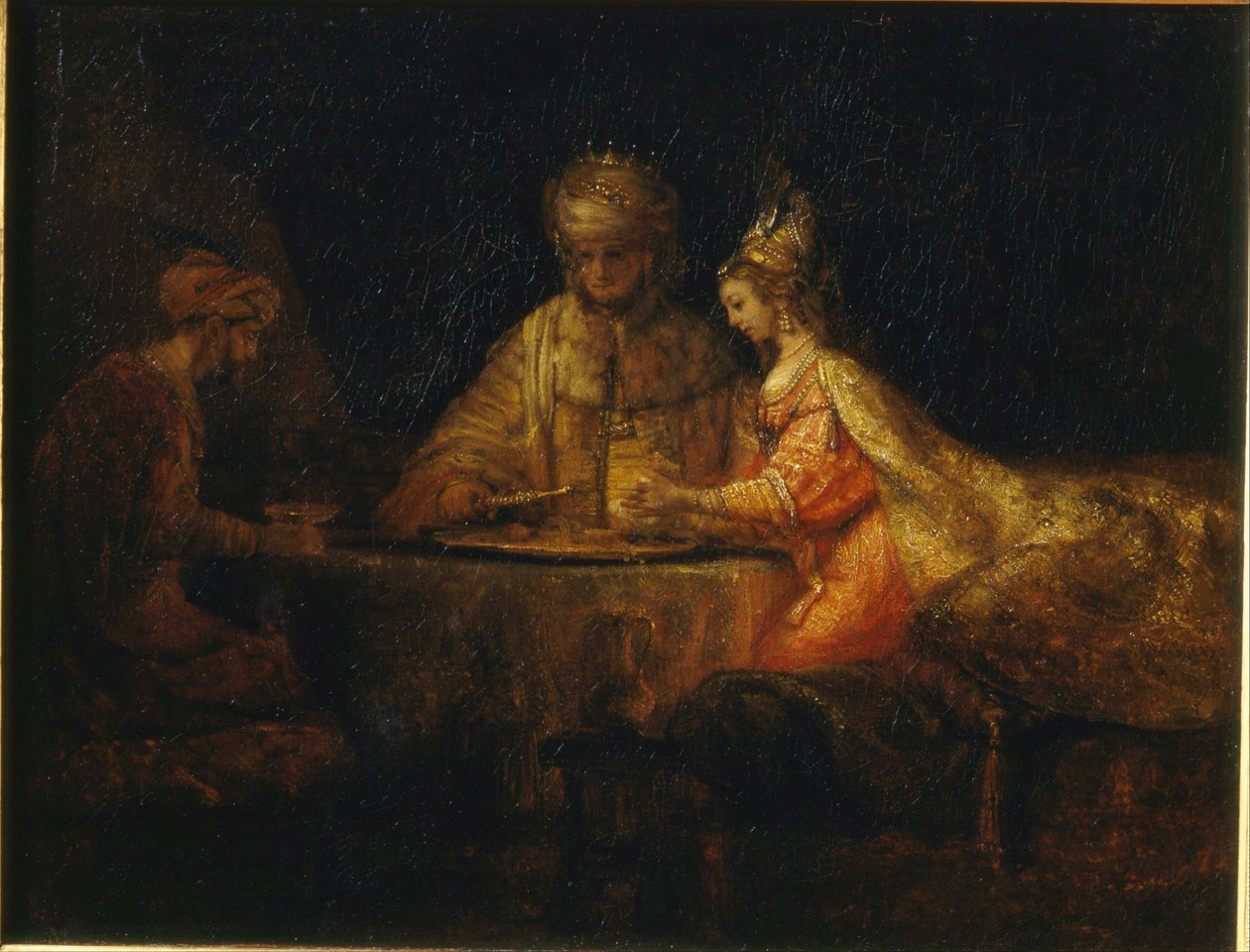 Ahasvérus, Hámán és Eszter alkotó: Rembrandt van Rijn