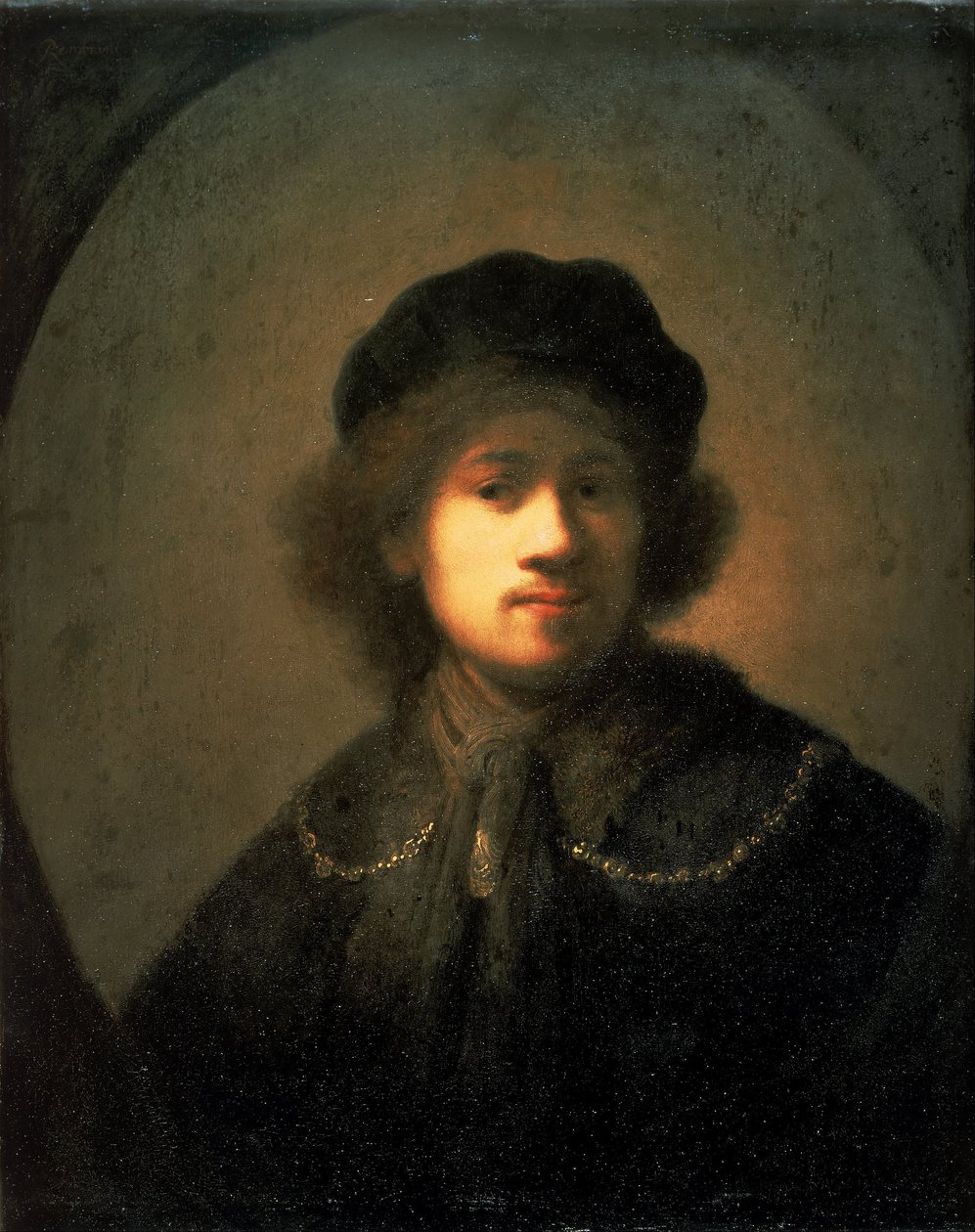 A művész portréja fiatal emberként alkotó: Rembrandt van Rijn