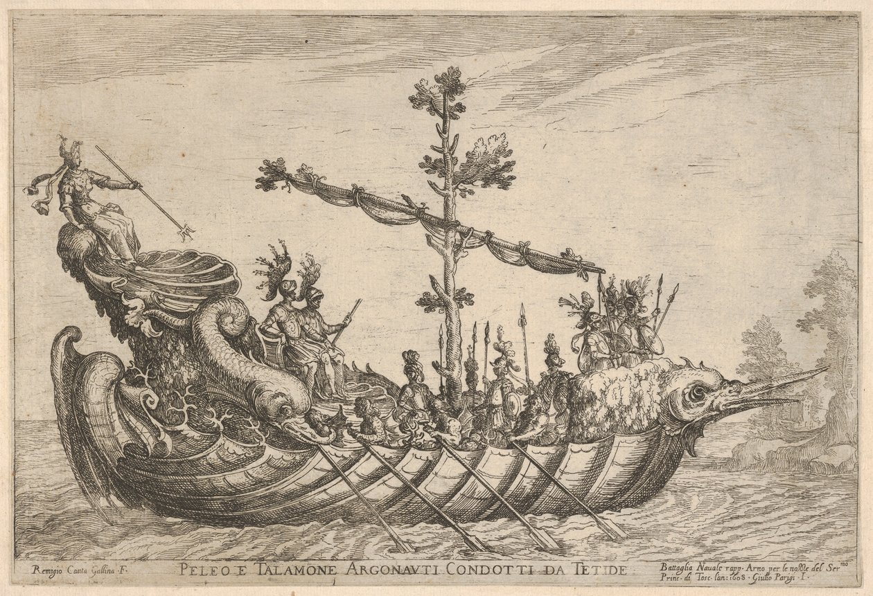 Peleus és Talamon, Az Argonauták edényei című sorozatból, az esküvői ünnepségre..., 1608. alkotó: Remigio Cantagallina