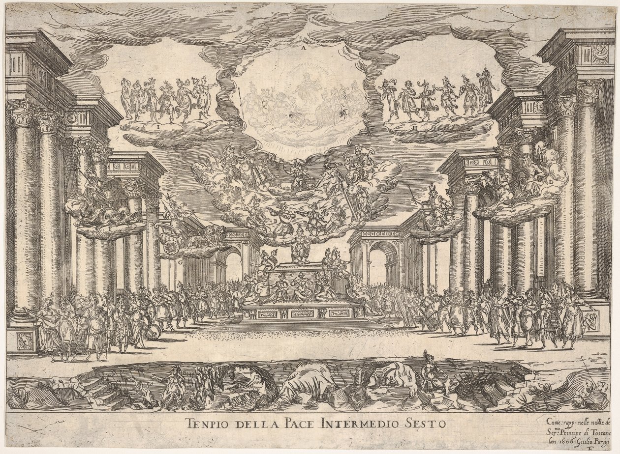 Hatodik közjáték: béke temploma Hatodik közjáték: béke temploma, az S ... sorozatból, 1608. alkotó: Remigio Cantagallina