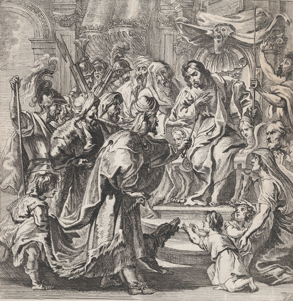Cambyses megbünteti az igazságtalan Sisamnes bírót, kb. 1630-80., kb. 1630-80. alkotó: Remoldus Eynhoudts