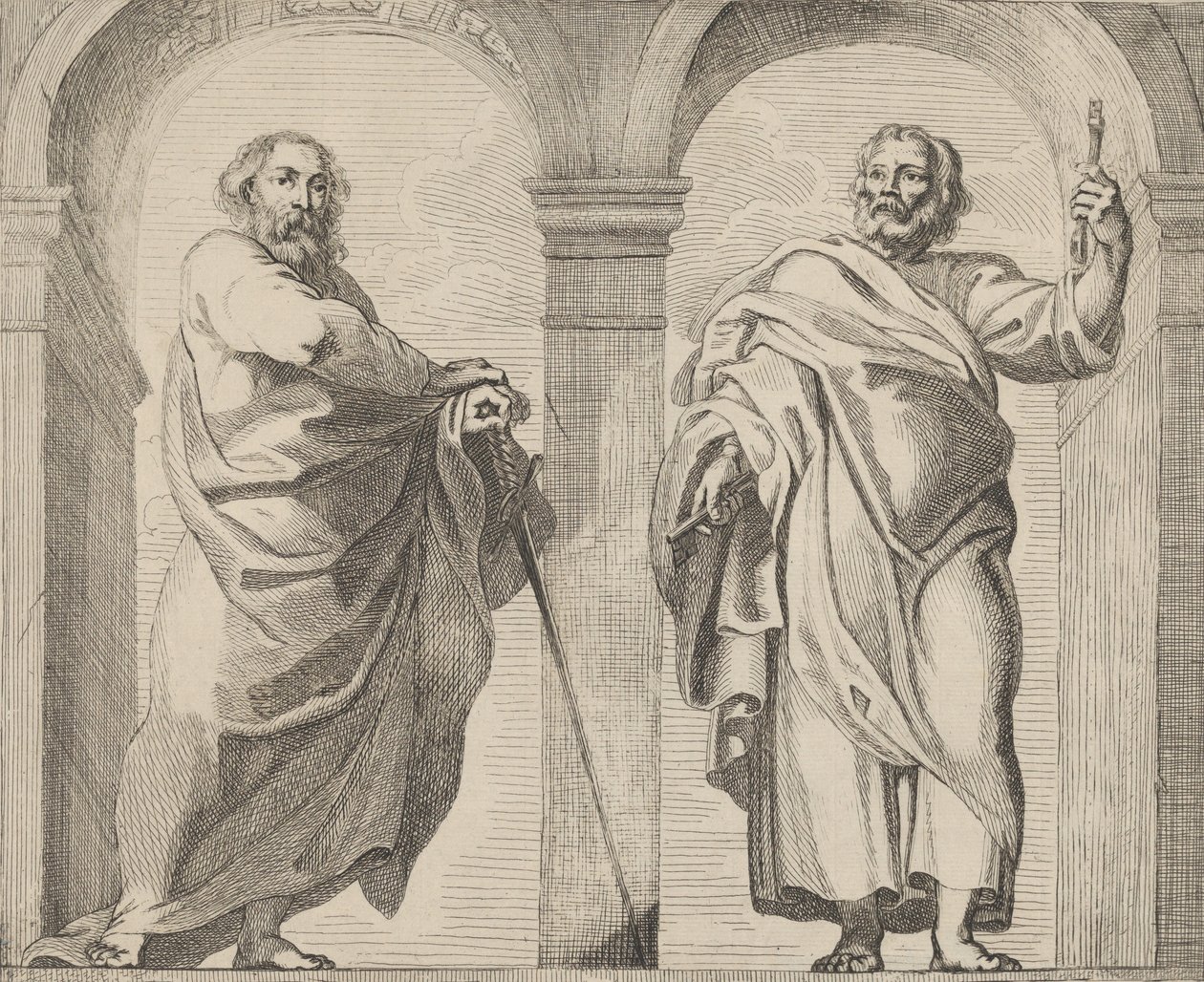 Szent Péter és Pál egy előcsarnokban, kb. 1630-80., kb. 1630-80. alkotó: Remoldus Eynhoudts