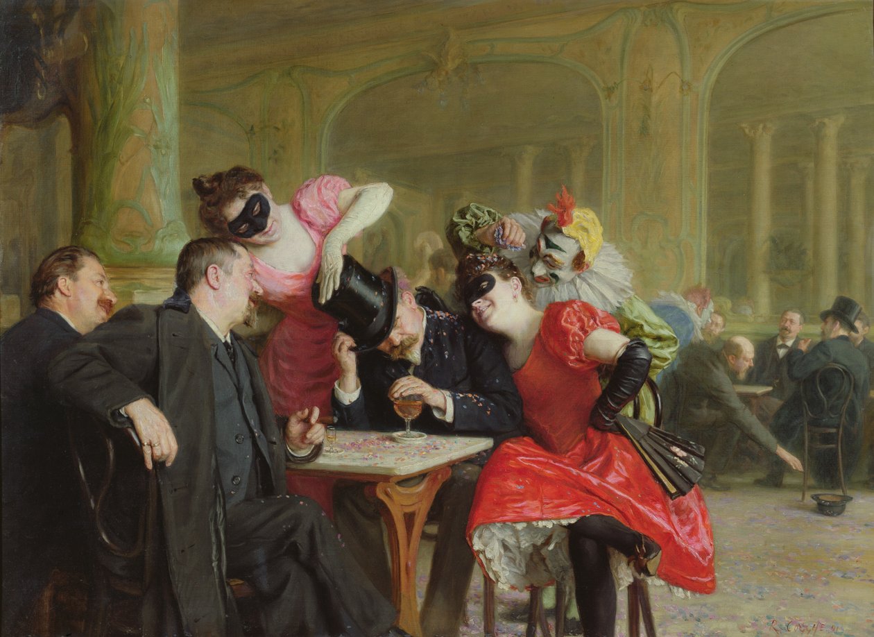 Karnevál a Hotel Ferraille-ban, 1901 alkotó: Remy Cogghe