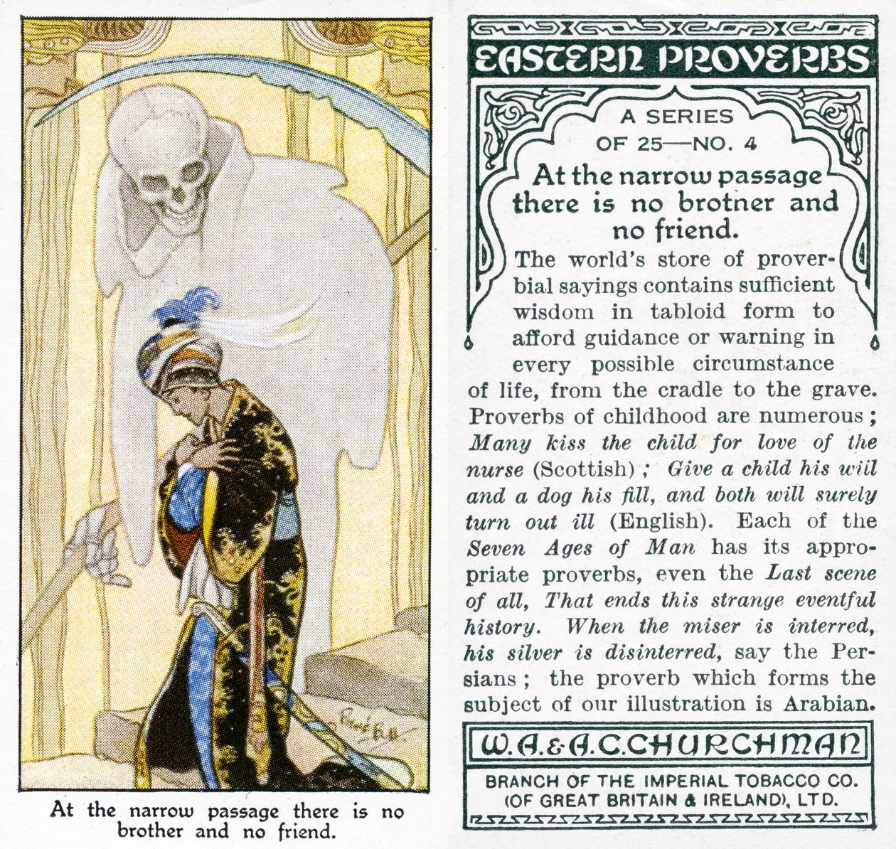 „A szűk átjáróban nincs testvér és nincs barát”, 1931 (lásd még: 498216) alkotó: René Bull