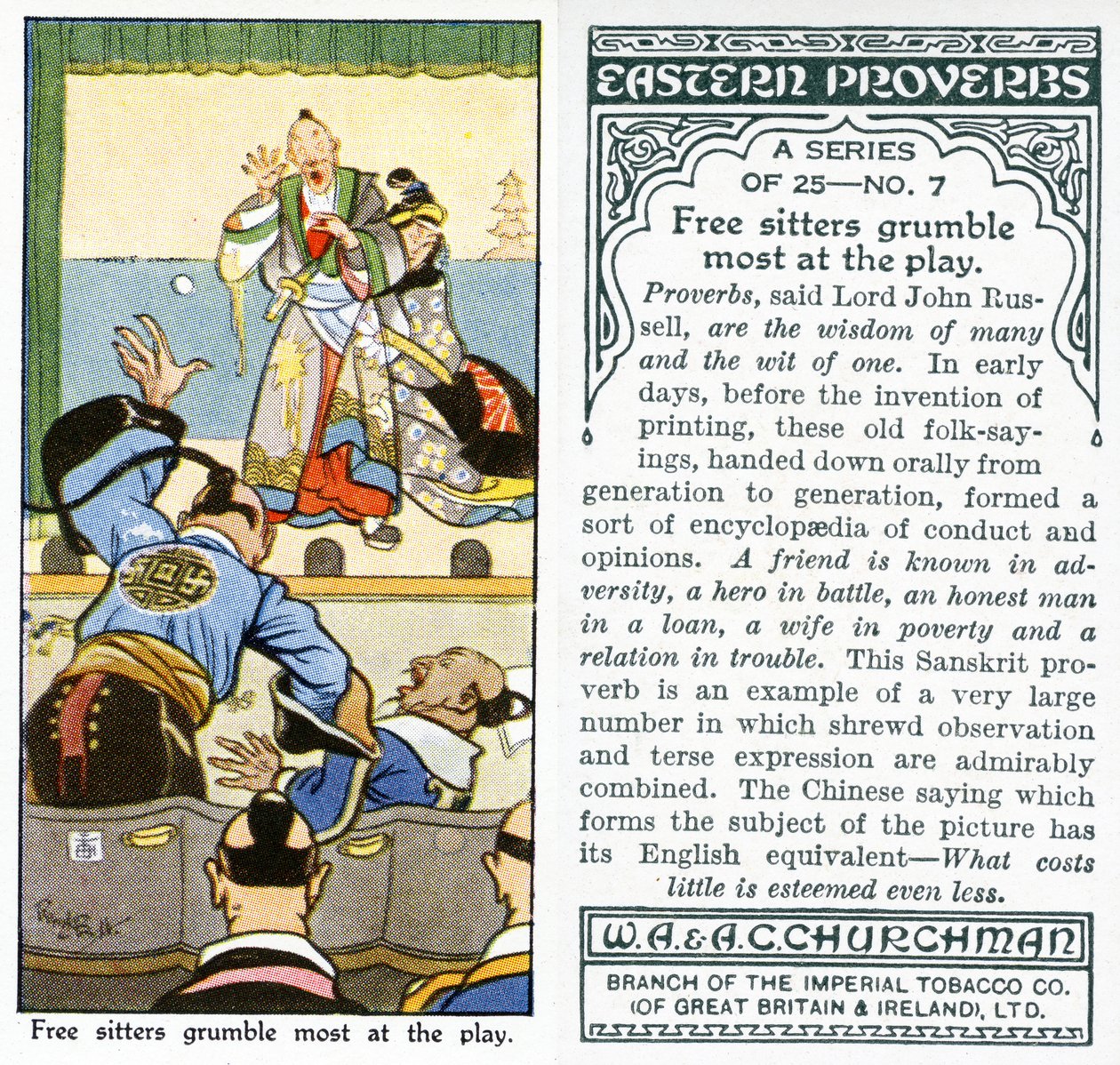 "Az ingyen ülők morognak a legtöbbet a színdarabon", 1931 (lásd még 498206) alkotó: René Bull