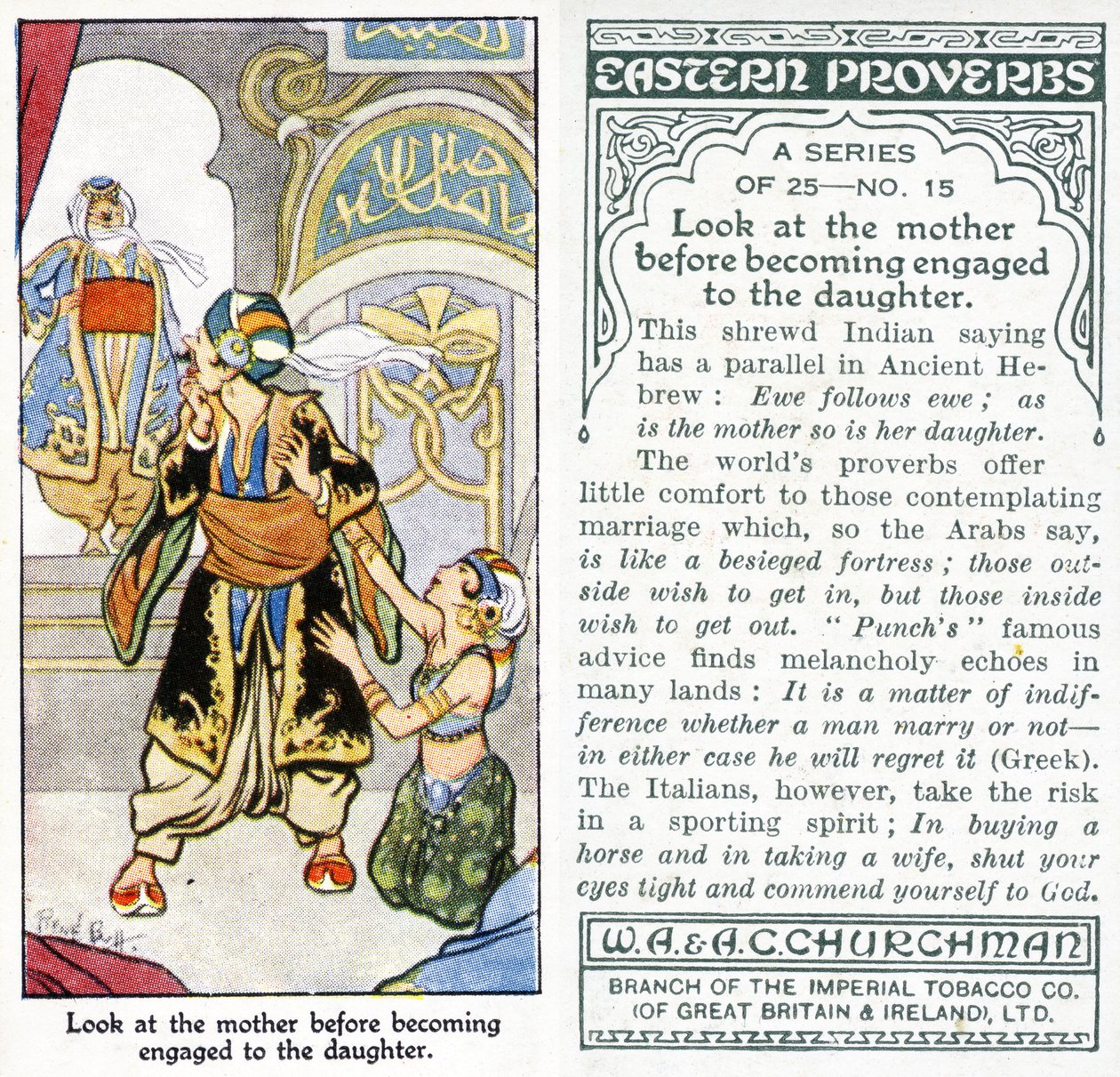 "Nézd meg az anyát, mielőtt eljegyzed a lányodat", 1931 (lásd még 498196) alkotó: René Bull