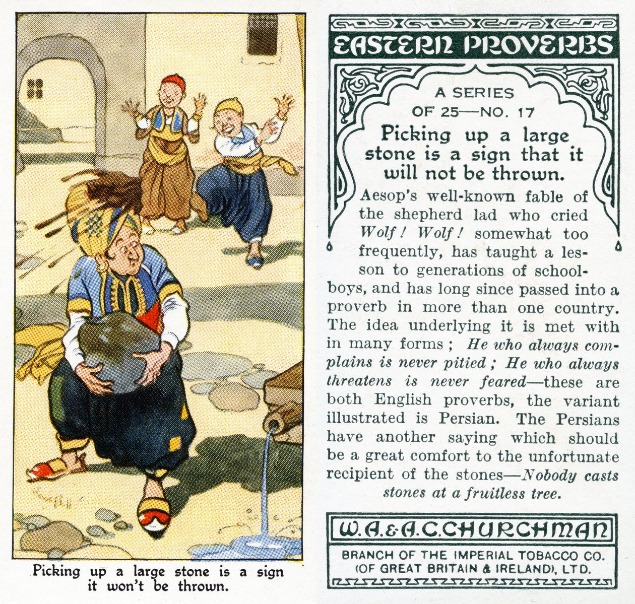„Egy nagy követ felemelése annak a jele, hogy nem dobják el”, 1931 (lásd még: 498218) alkotó: René Bull