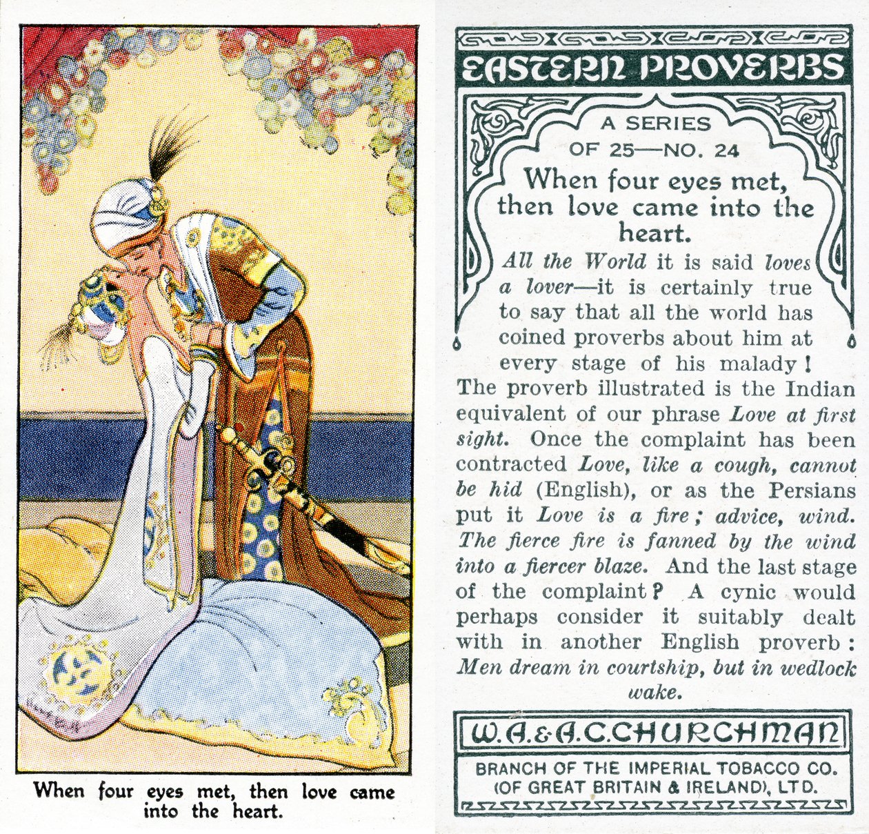 "Amikor négy szem találkozott, akkor a szívbe szerelem költözött", 1931 (lásd még 498202) alkotó: René Bull