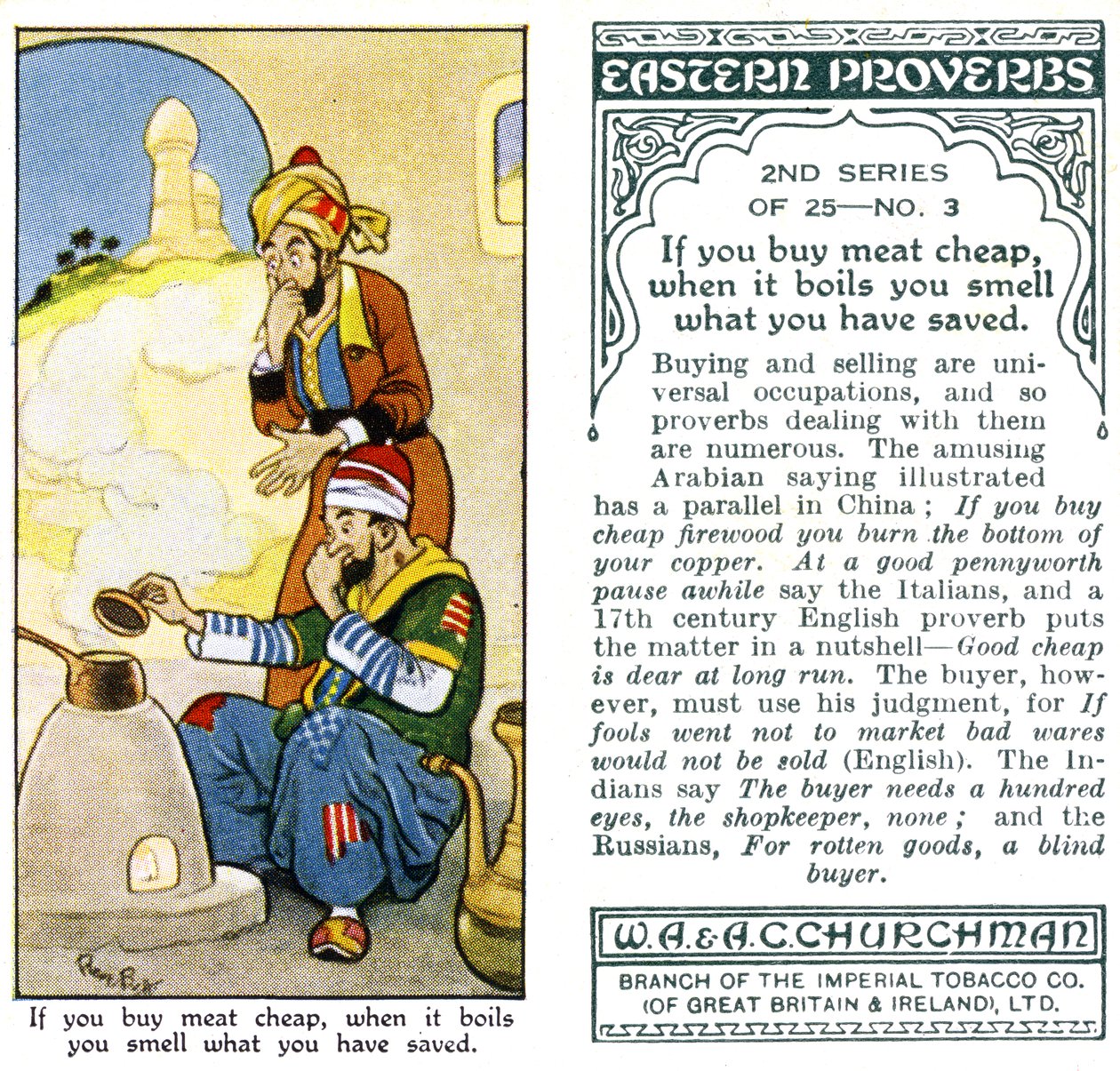 Ha olcsón veszel húst, amikor felforr, azt szagolod, amit megtakarítottál, 1932 alkotó: René Bull