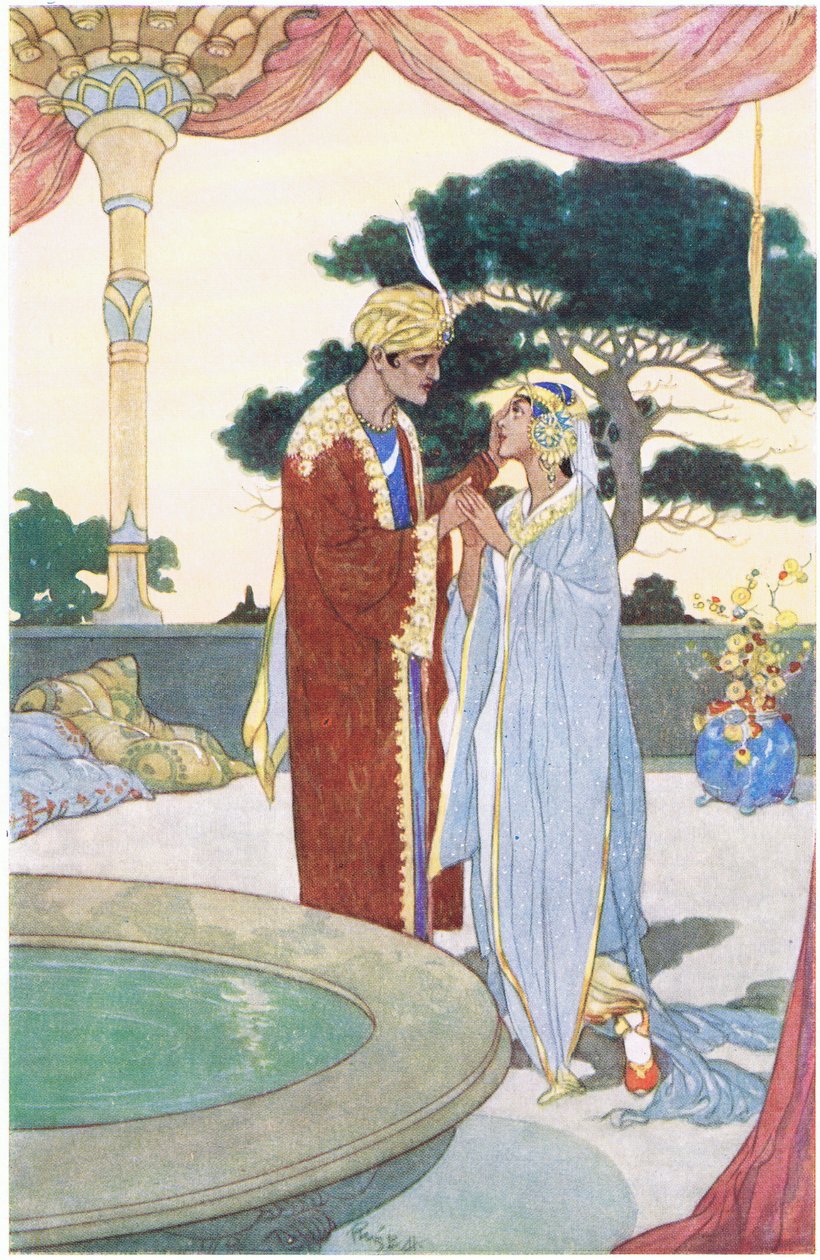 Noureddin és a gyönyörű rabszolga, 1930-as évek alkotó: René Bull