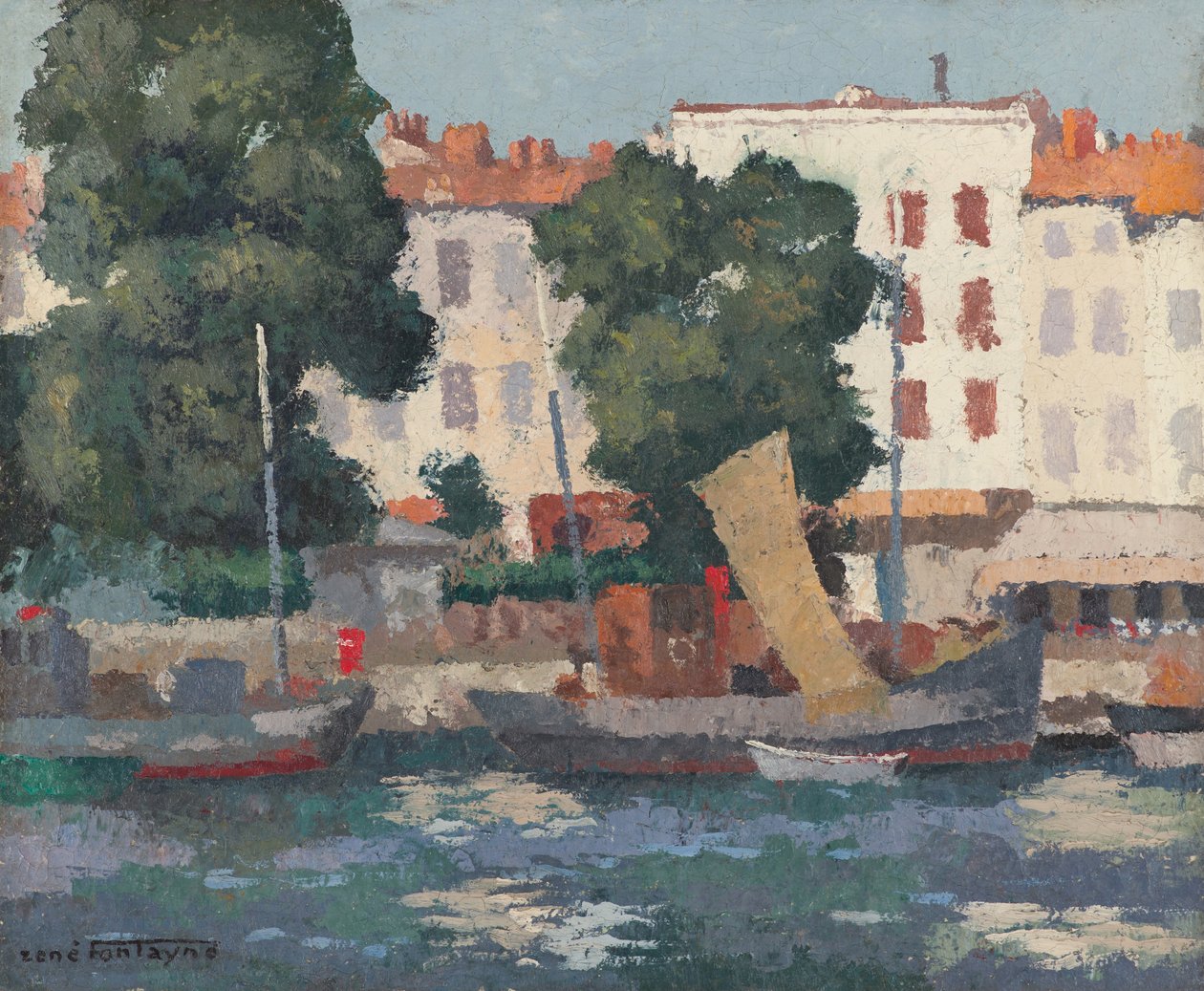 Le Quai des Dames (olaj hessian) alkotó: René Fontayne