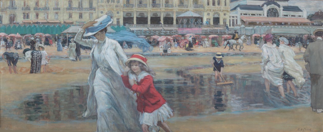 Cabourg Beach, c. 1910. alkotó: René François Xavier Prinet