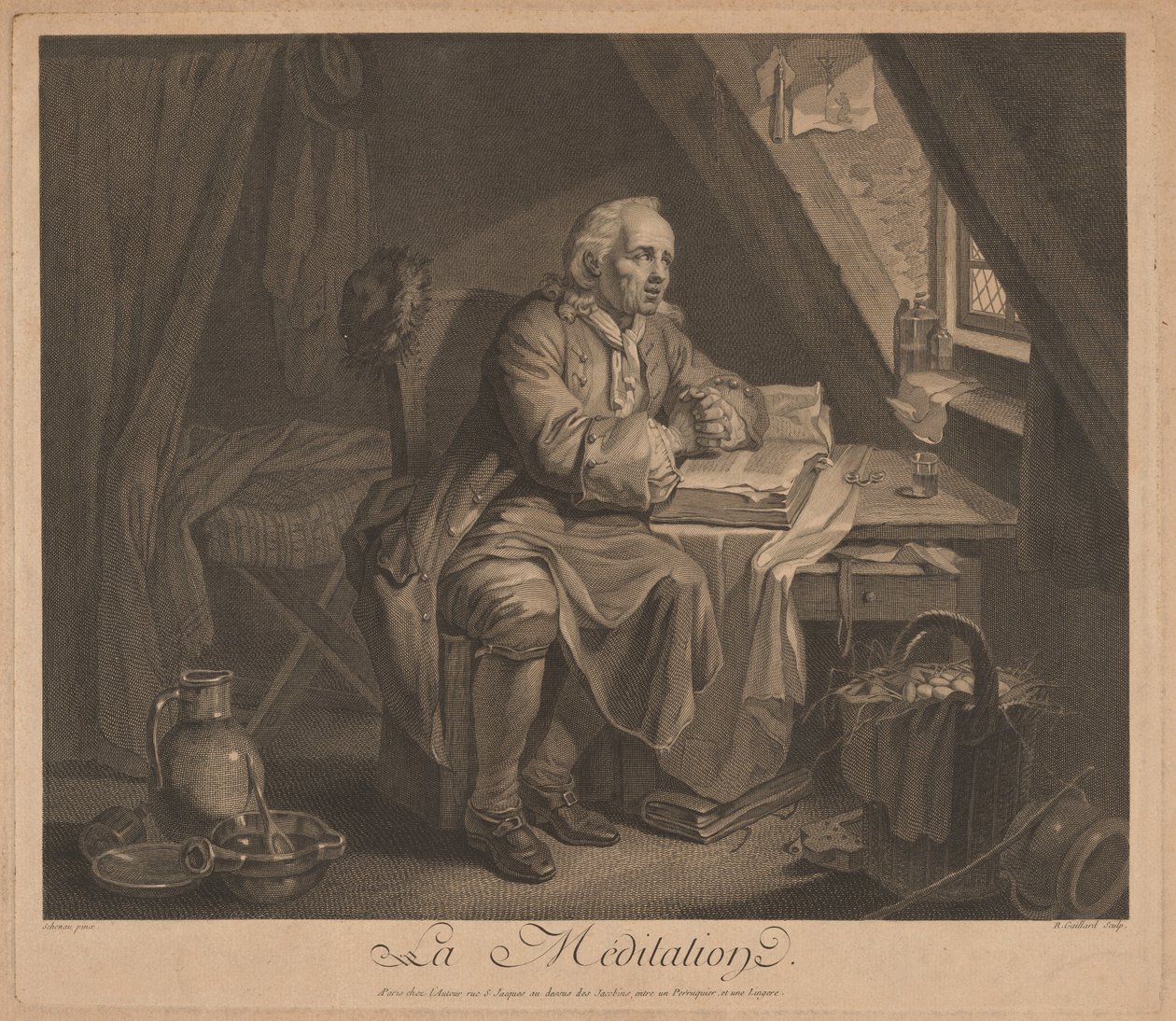 Elmélkedés alkotó: René Gaillard, after Johann Eleazar Schenau