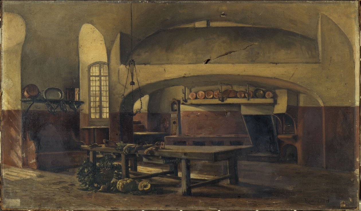 A Maisons-sur-Seine-i kastély konyhái, 1881-1891 körül (olaj) alkotó: René Maurice Fath