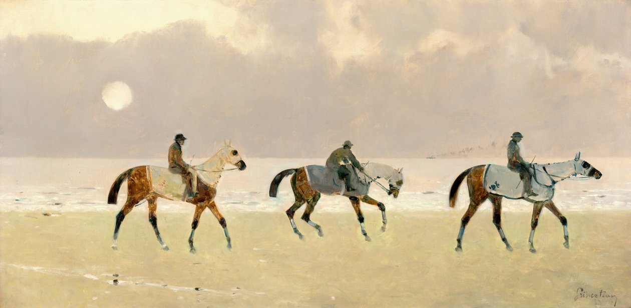 Lovasok a Dieppe-i tengerparton, 1892. alkotó: René Pierre Charles Princeteau