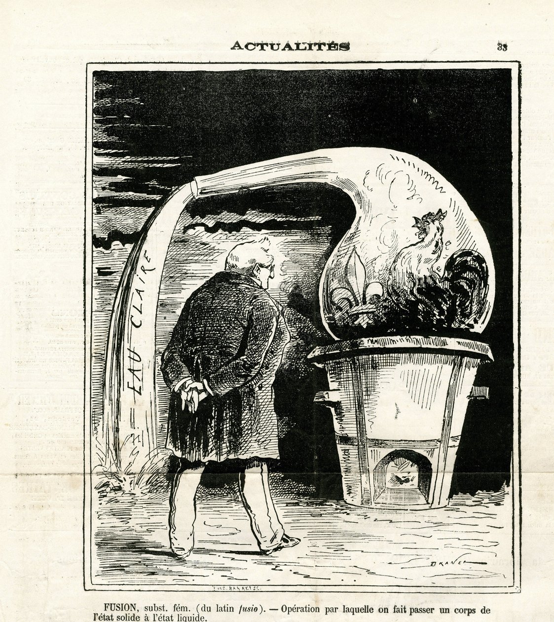 Illusztráció Jules Renard Dranerről (1833-1926) a Le Charivariban alkotó: Renard Jules Draner