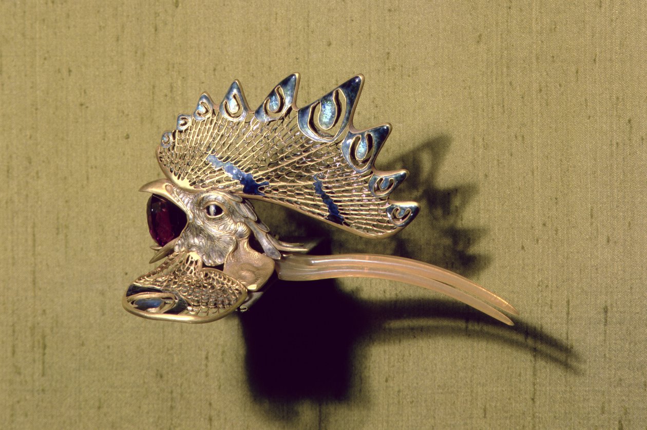 Fésű (arany, zománc és ametiszt) alkotó: Rene Jules Lalique