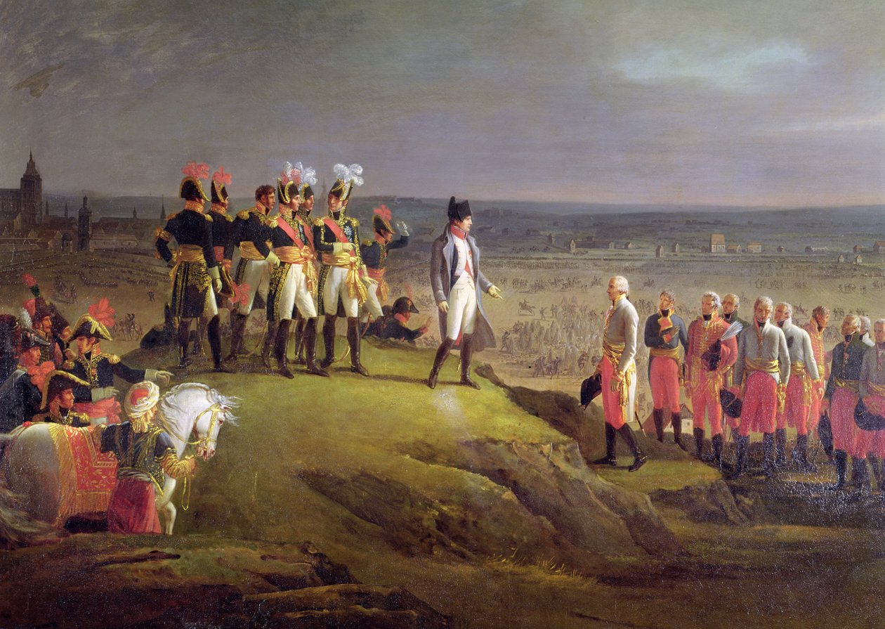 I. Napóleon (1769-1821) Mack tábornokot (1752-1828) fogadott Ulm feladásakor, 1806. október 20-án (166301. részlet) alkotó: Rene Theodore Berthon
