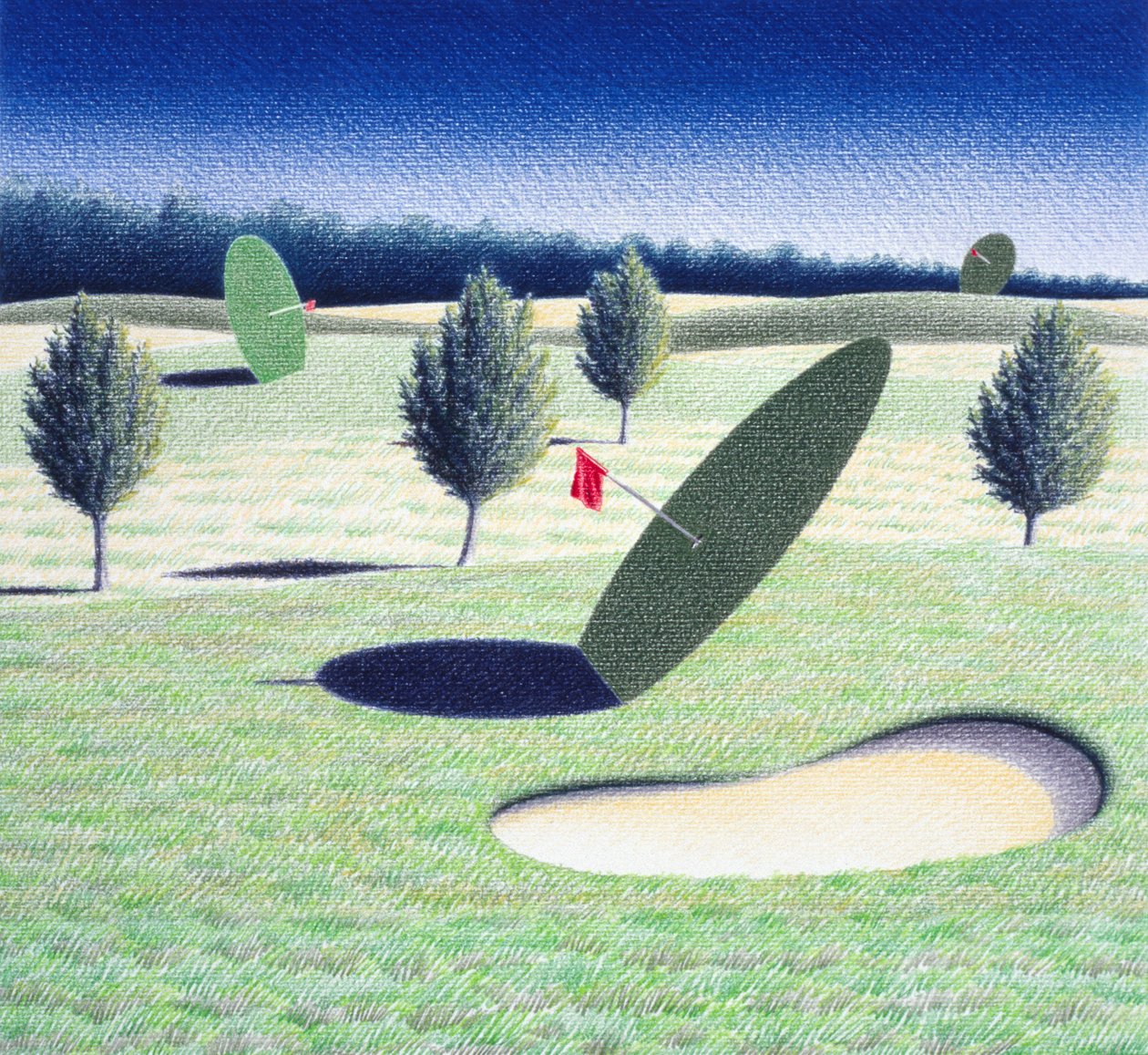 Korongok, 2002, Színes ceruzarajz papírra alkotó: Rene Boin