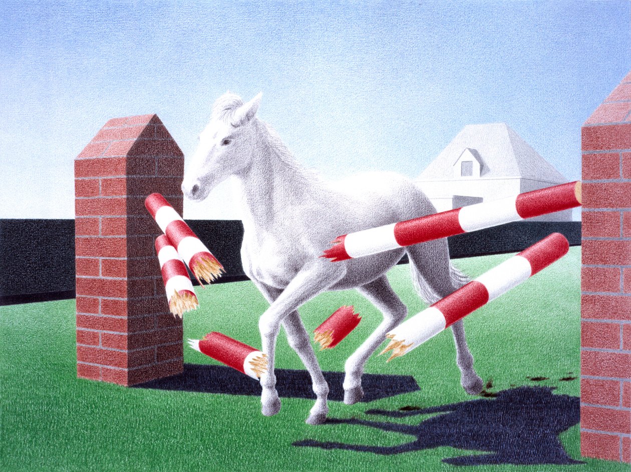 Akadály, 2004, Színes ceruzarajz papírra alkotó: Rene Boin