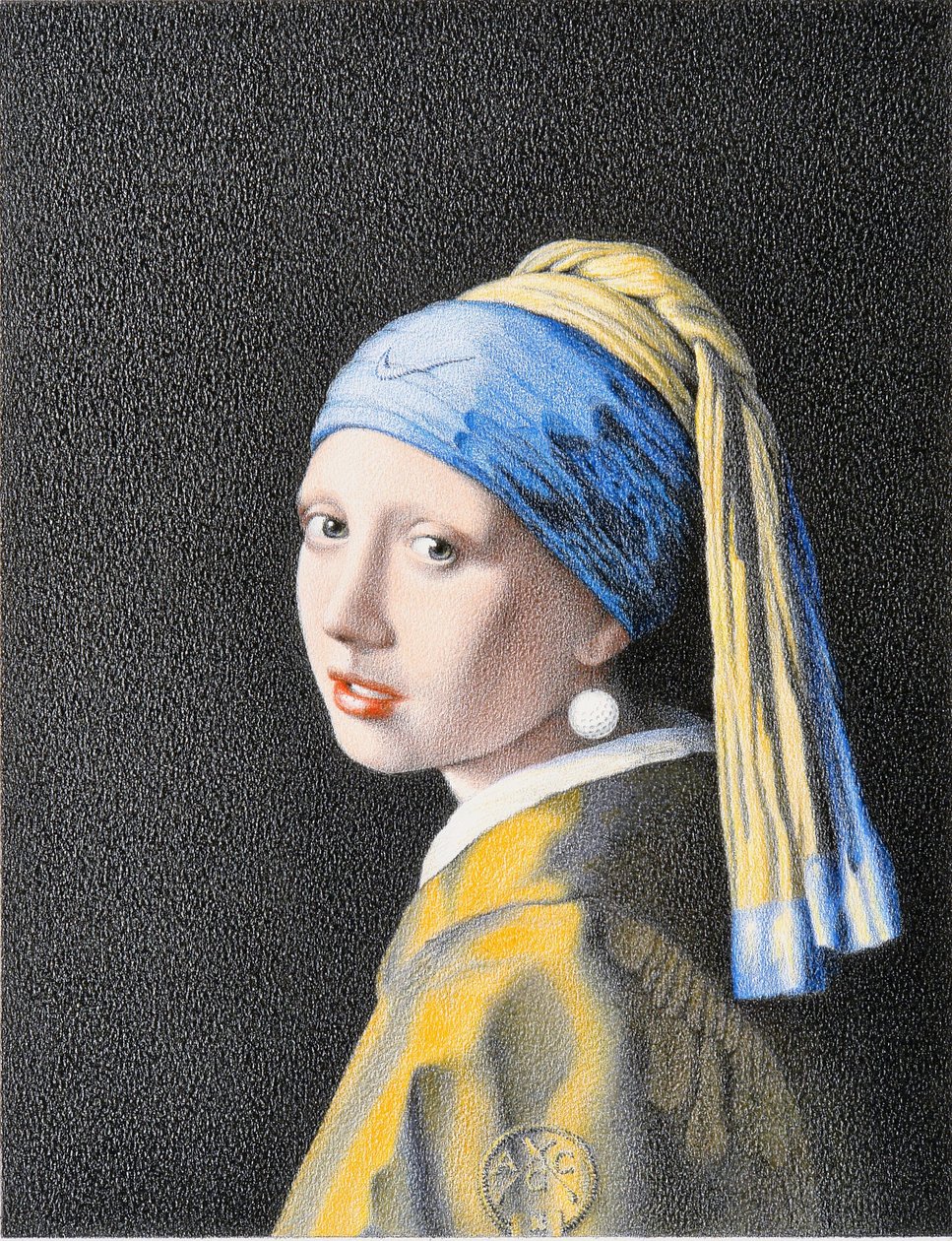 VERMEER-Golf, 2018, Színes ceruzarajz papírra alkotó: Rene Boin